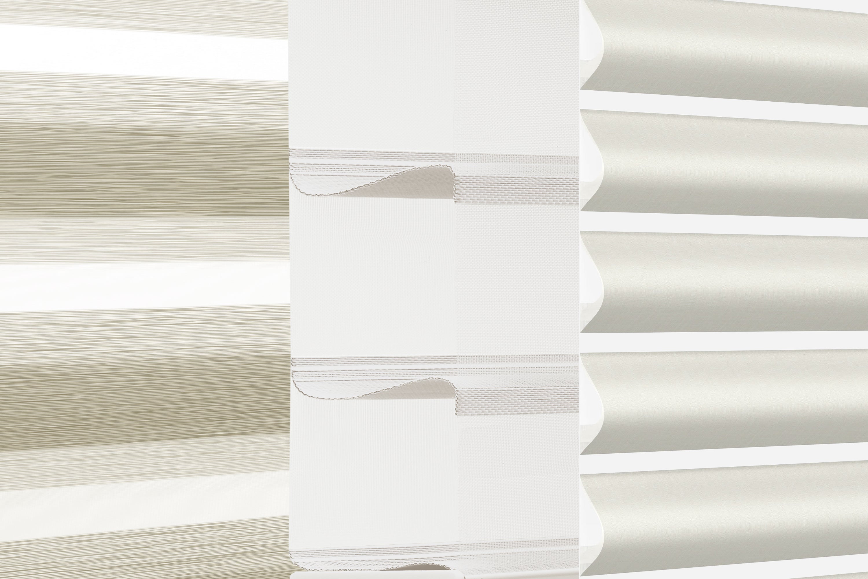 comparison among zebra blinds, Silhouette® shades and Pirouette® shades