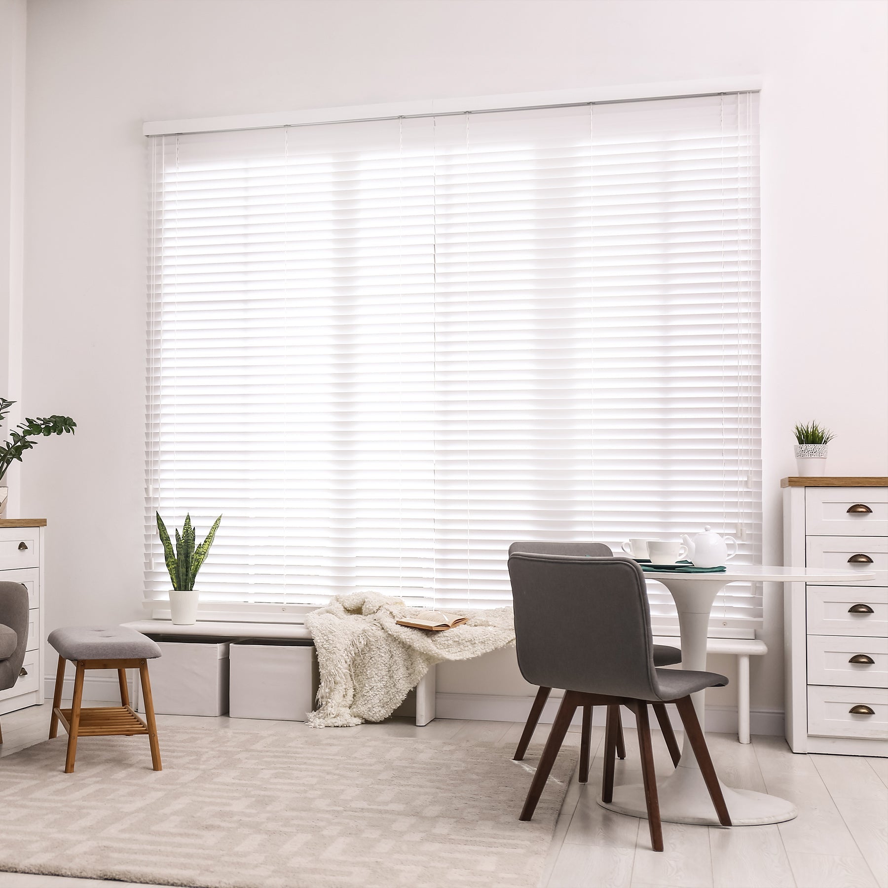 window blinds in a living room