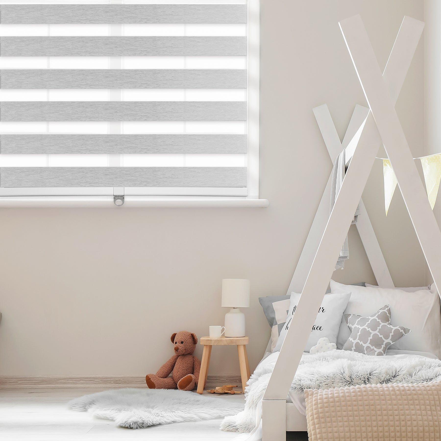 zebra shades in a kid's room