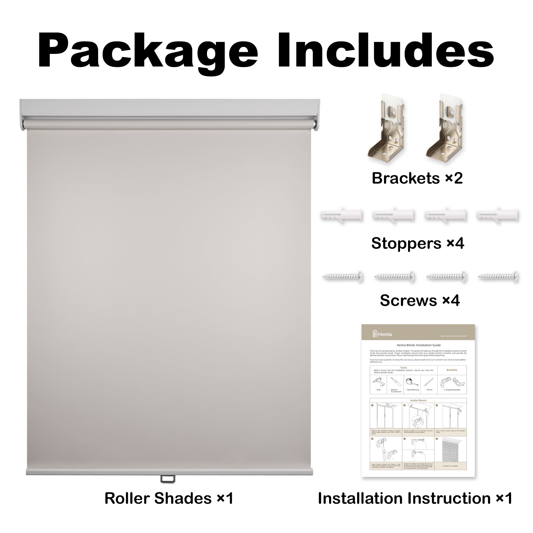 blackout waterproof bathroom roller shades packaging