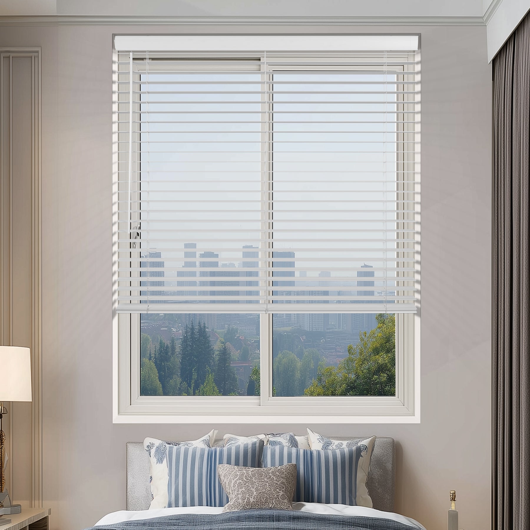 room darkening waterproof kitchen faux wood blinds in a bedroom