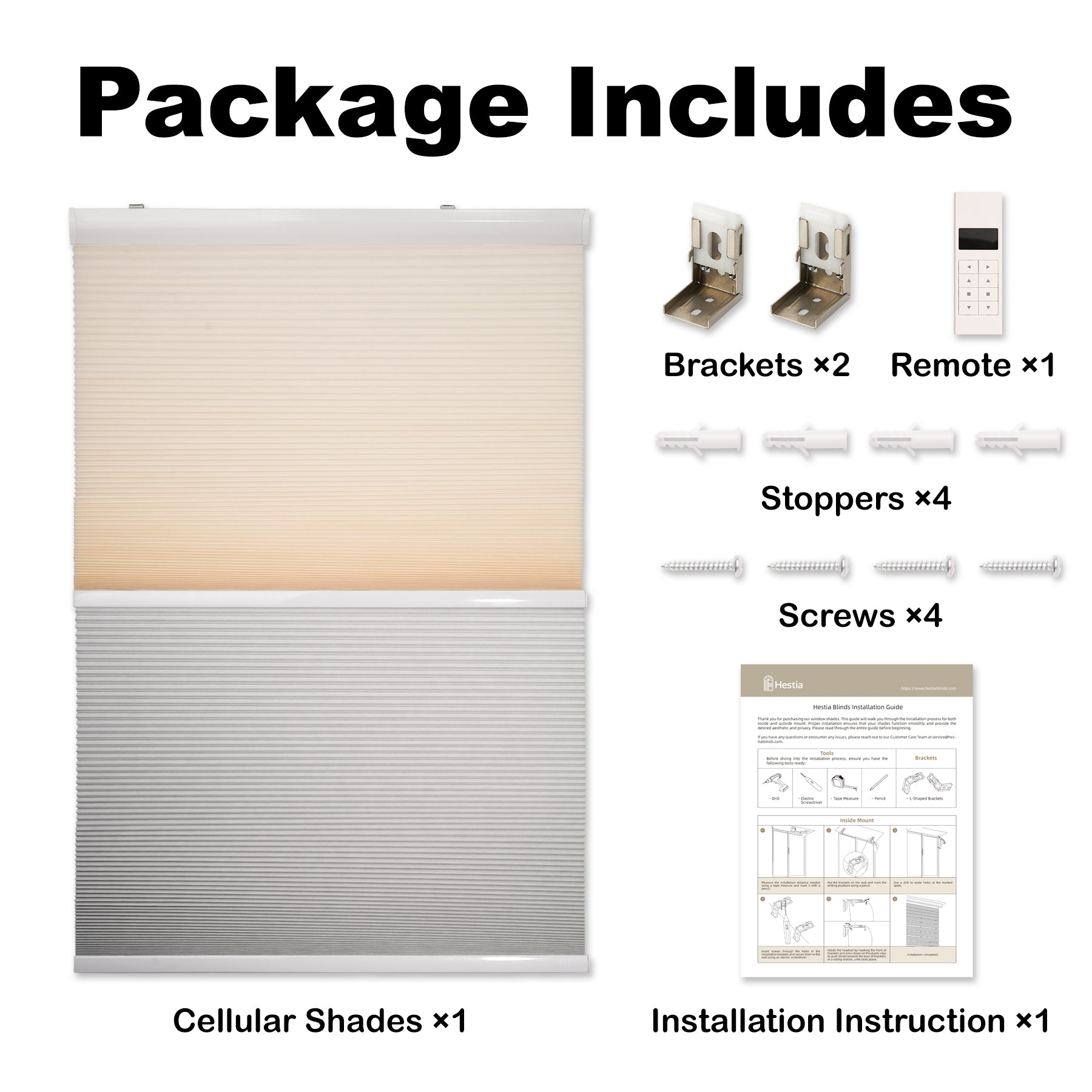 motorized day and night energy saving cellular shades packaging