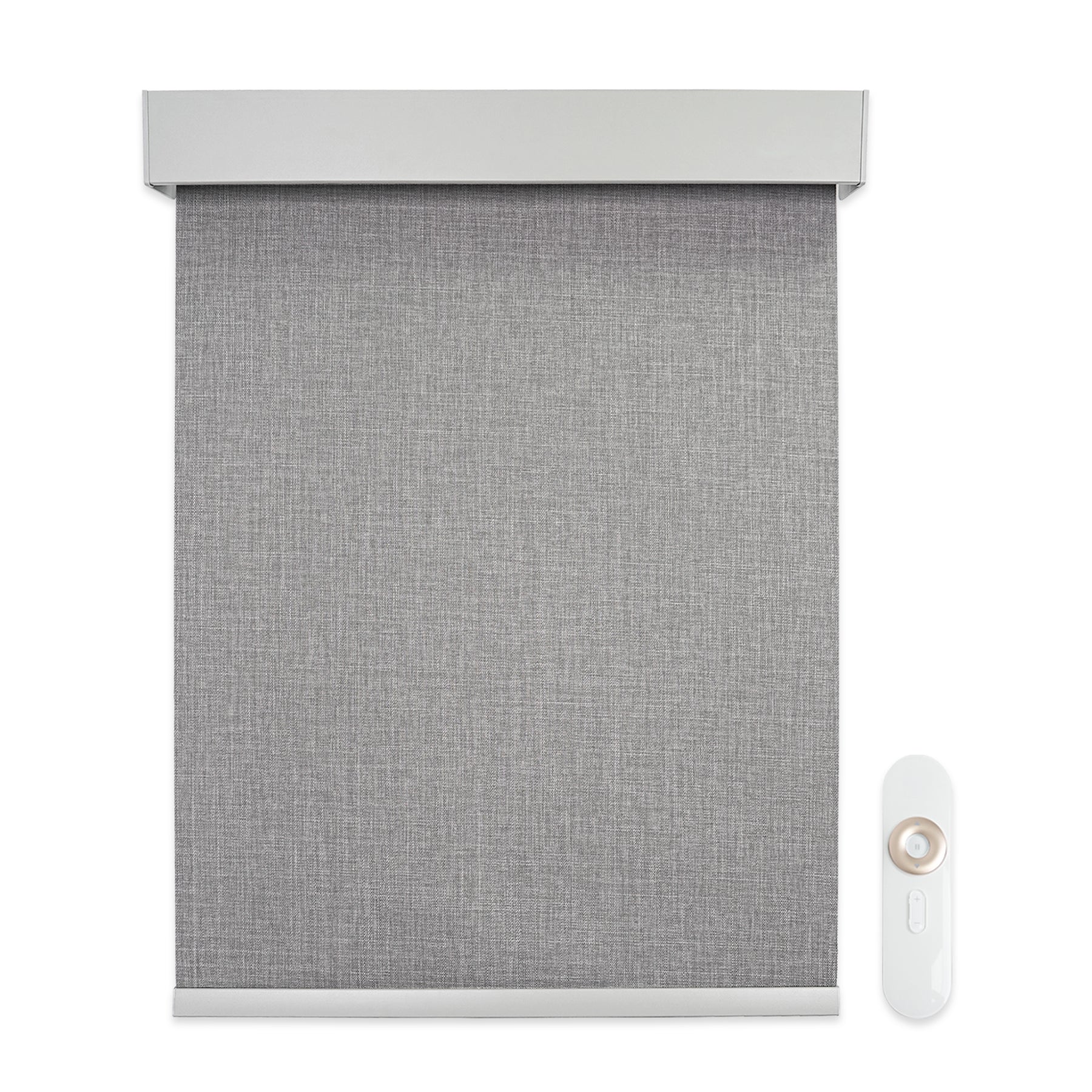 motorized blackout roller shades with square cassette - signal grey