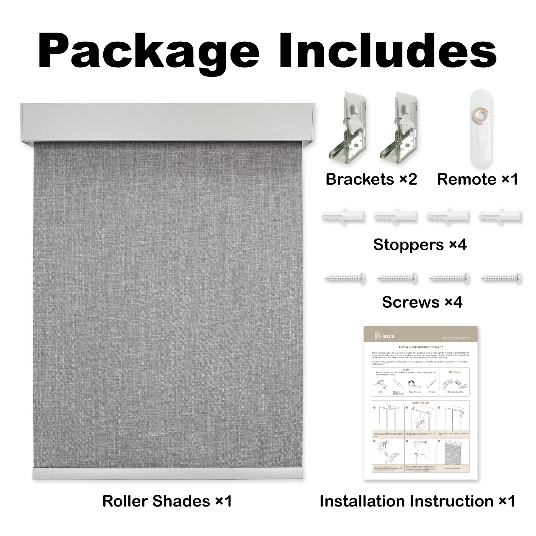 motorized blackout roller shades with square cassette packaging