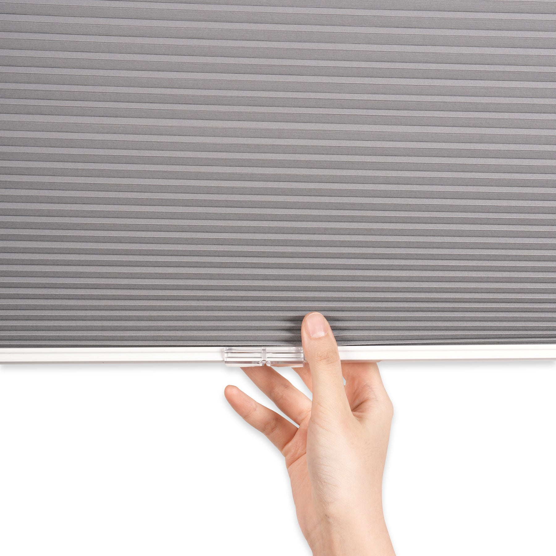 blackout modern minimalist summer cooling cellular shades with handle details
