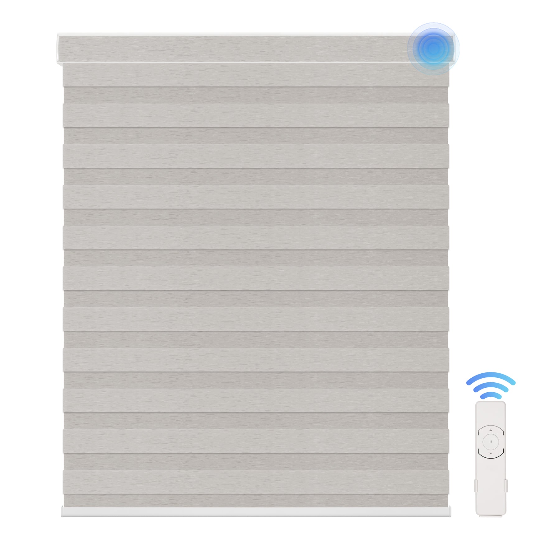 motorized light filtering linen-like bathroom zebra shades