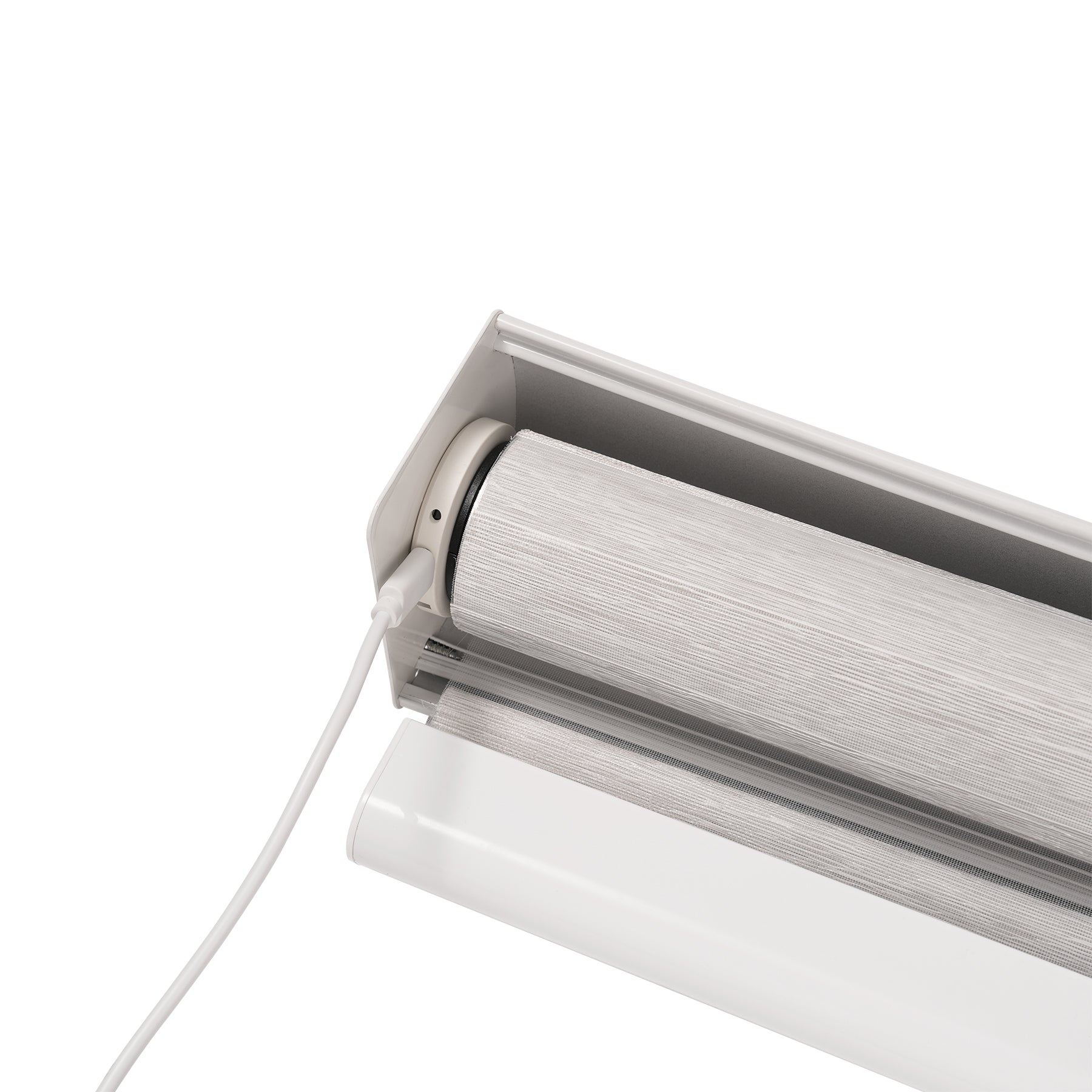 motorized light filtering linen-like bathroom zebra shades charging port