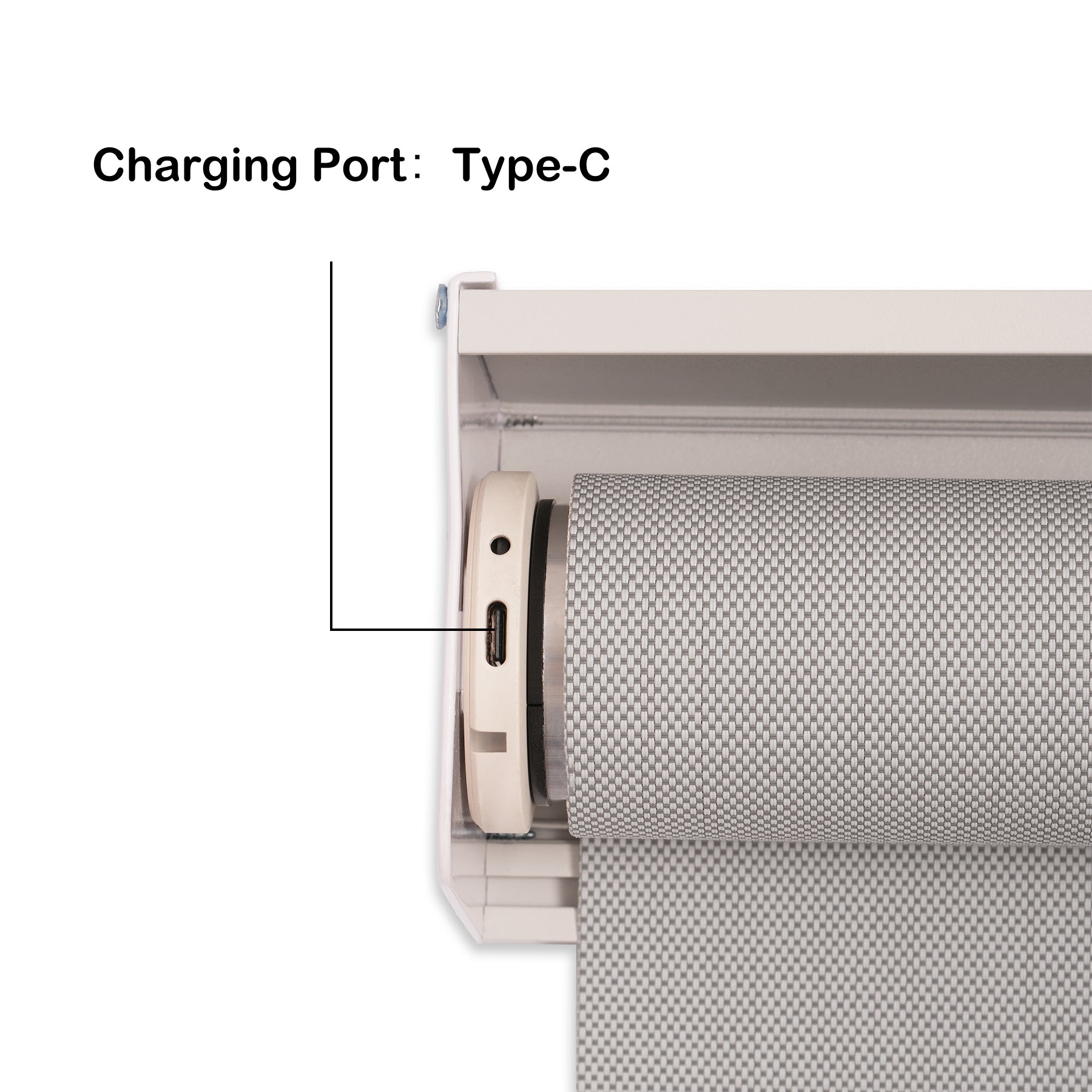 motorized light filtering waterproof kitchen roller shades charging port