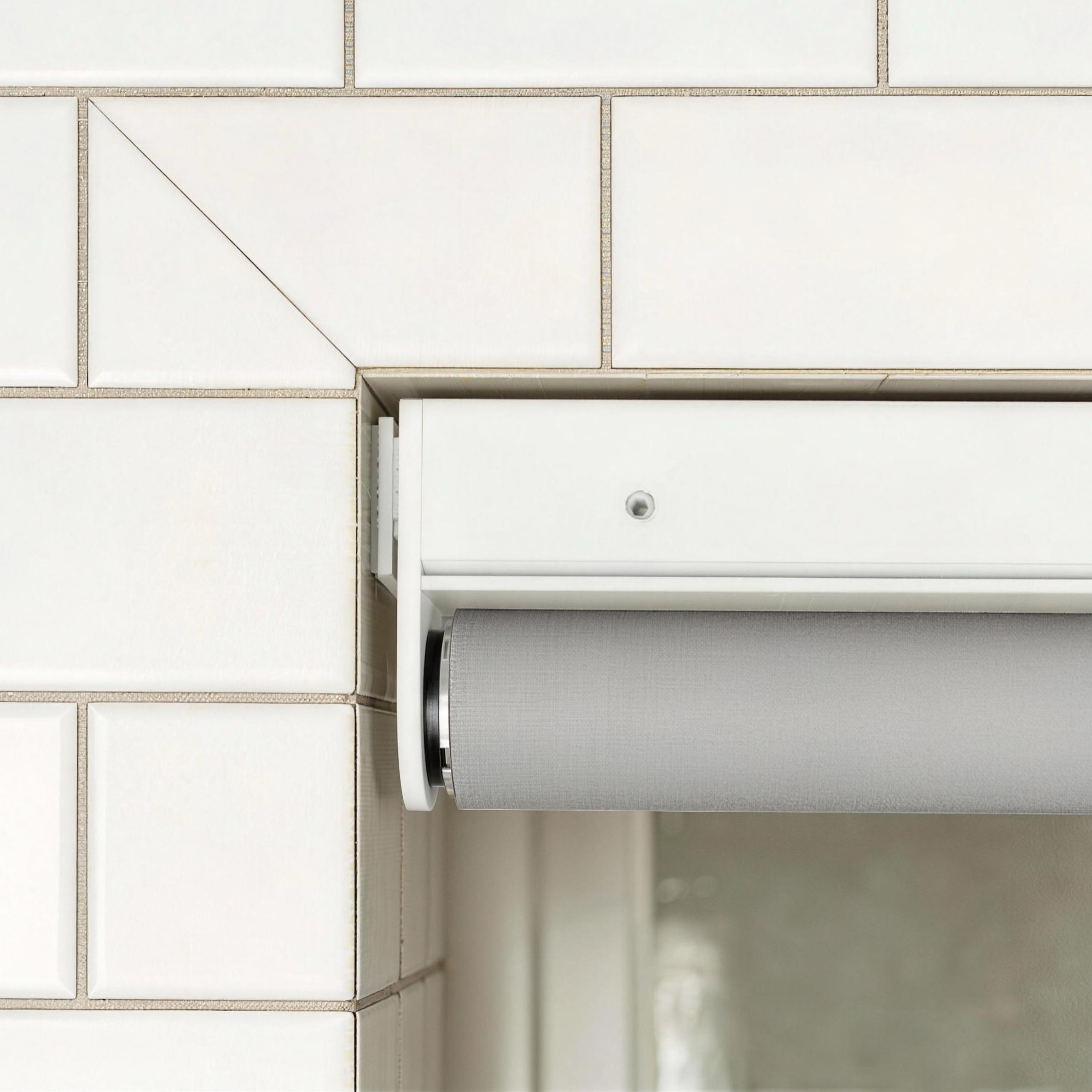 No drill waterproof roller shades | Bathroom tile wall blinds