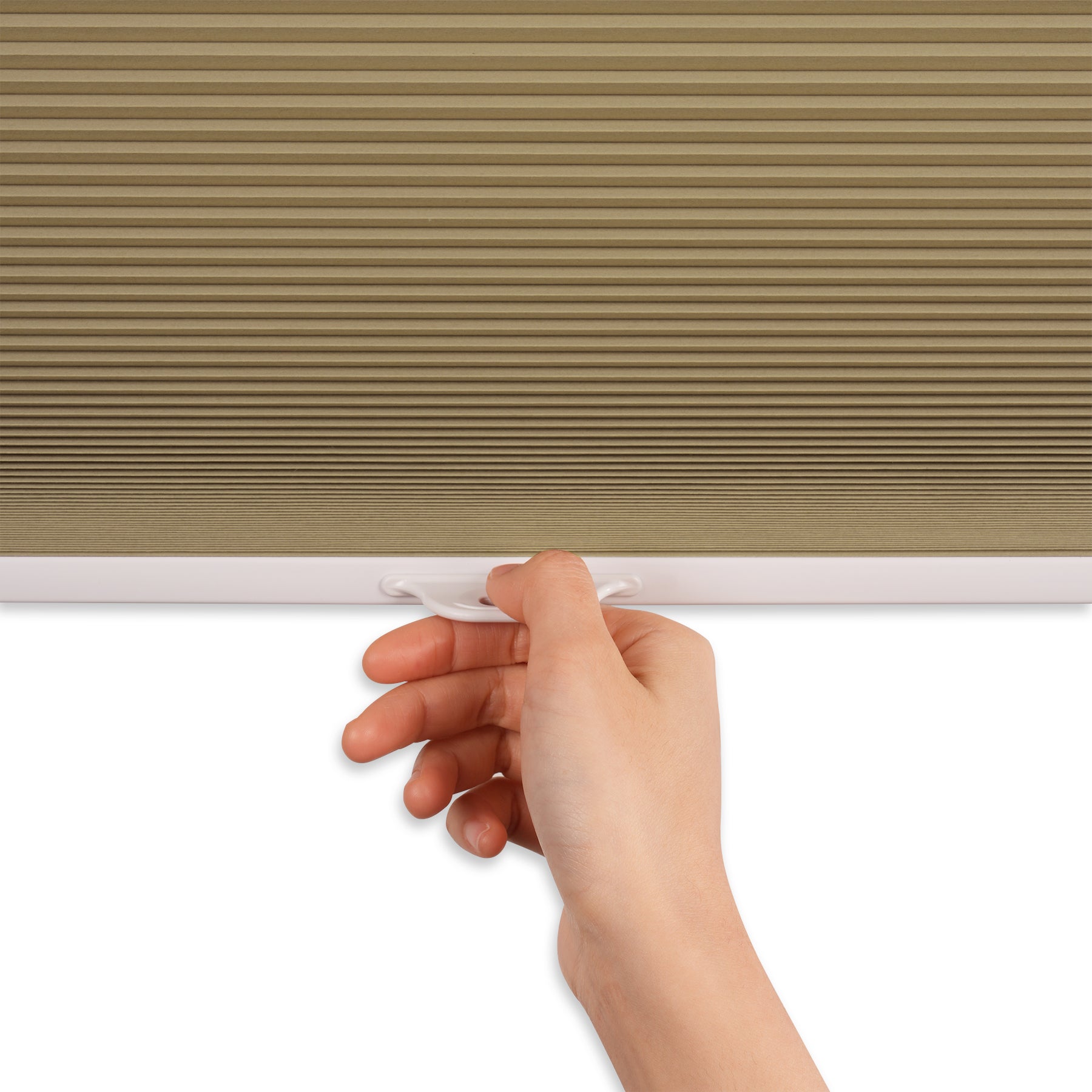 no-drill cordless top down bottom up cellular shades with handle details