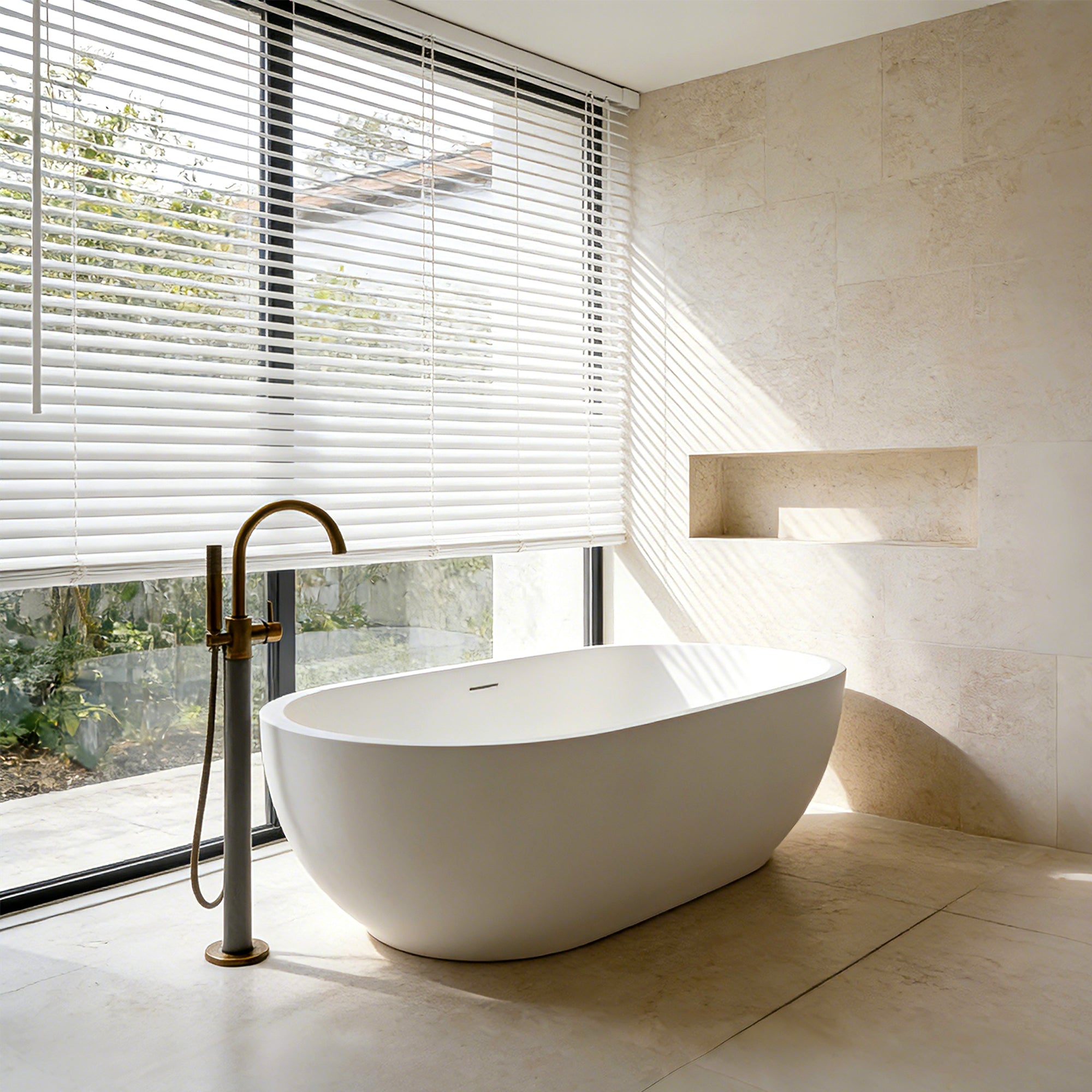 No-Drill Waterproof Cordless Mini Blinds