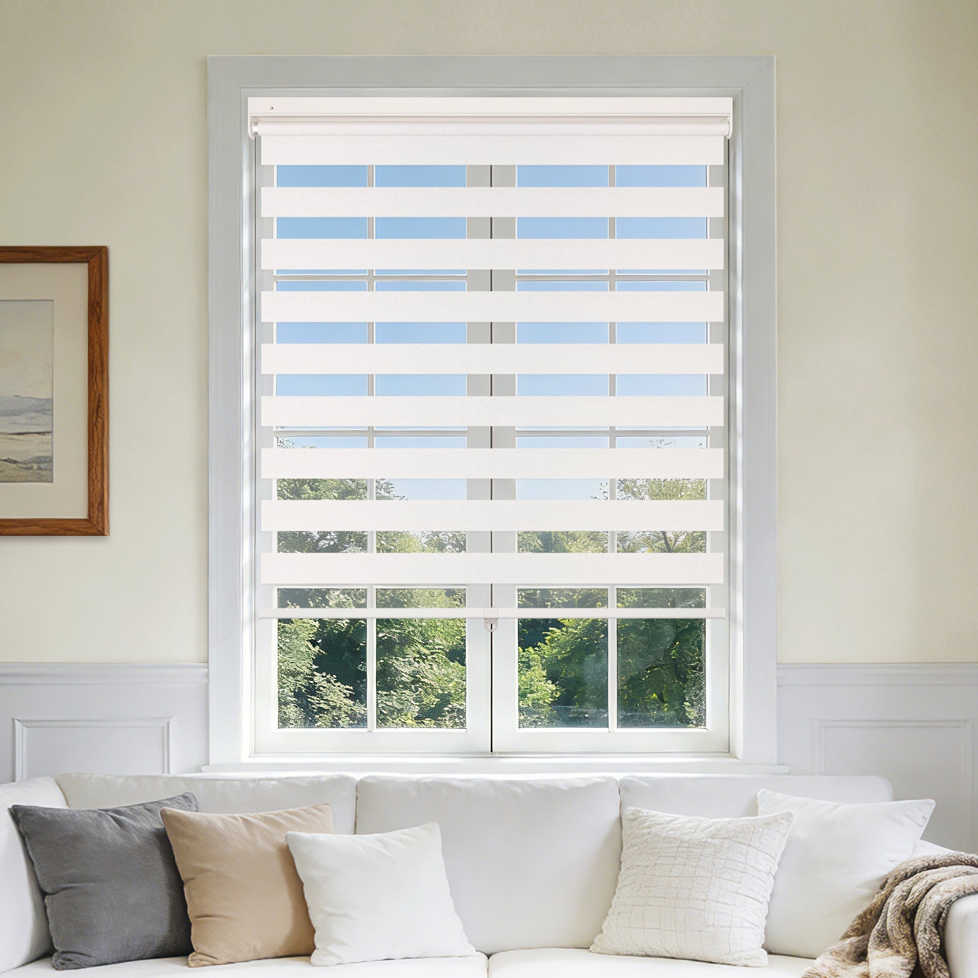No-Drill Zebra Shades | Cordless Light Filtering Blinds | Hestia