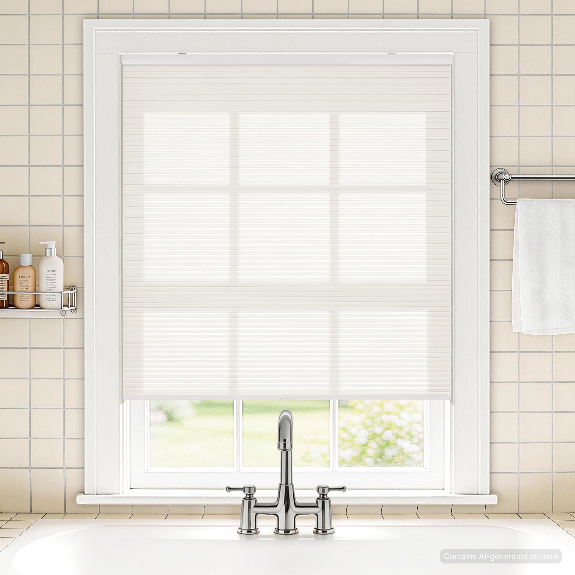 no drill waterproof cordless light filtering cellular shades-color-brilliant white