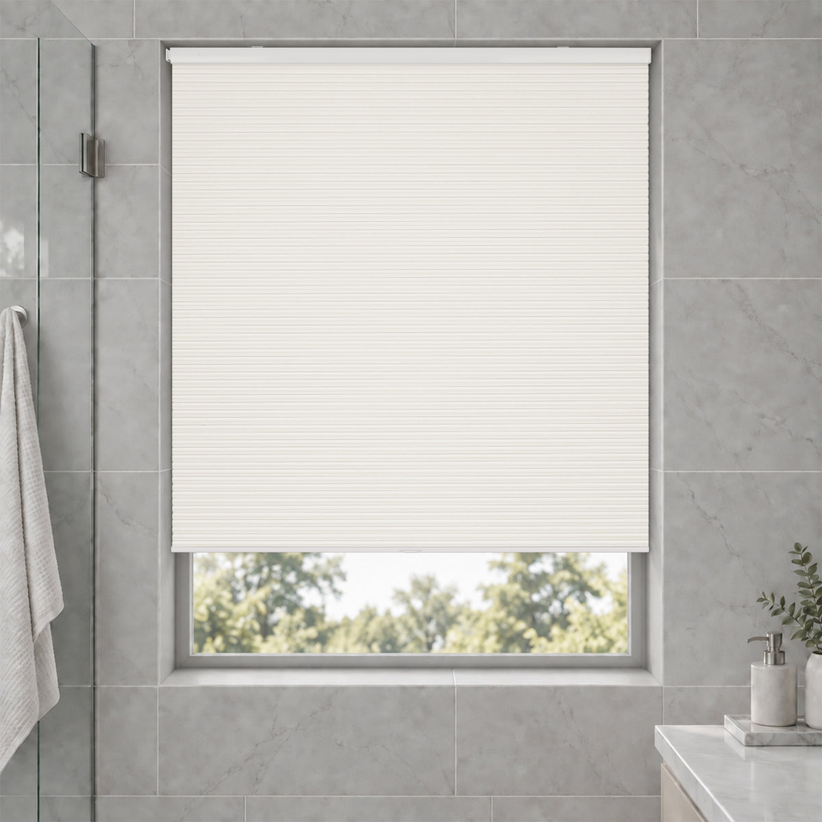 no drill waterproof cordless blackout cellular shades-color-brilliant white