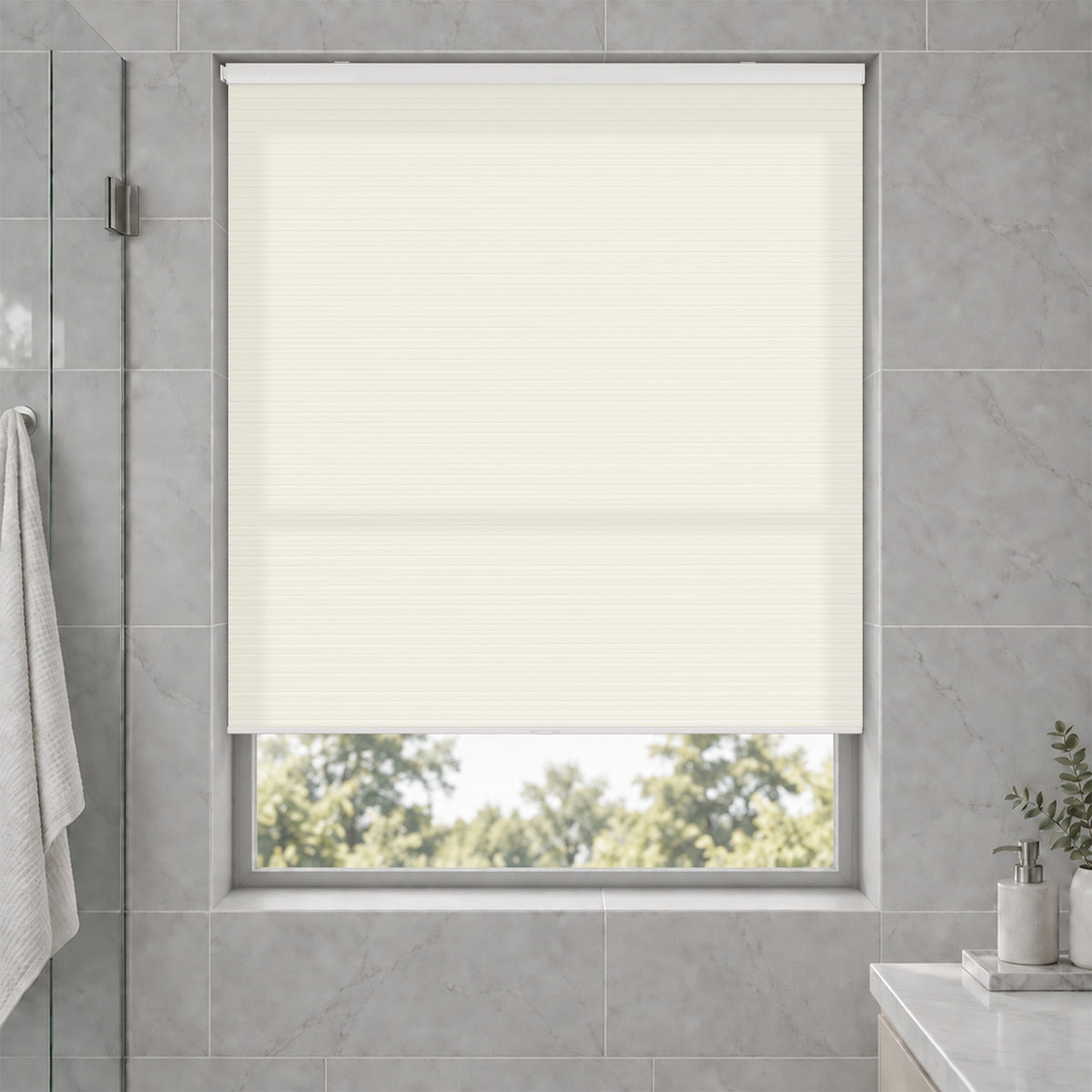 no drill waterproof cordless light filtering cellular shades-color-vanilla ice