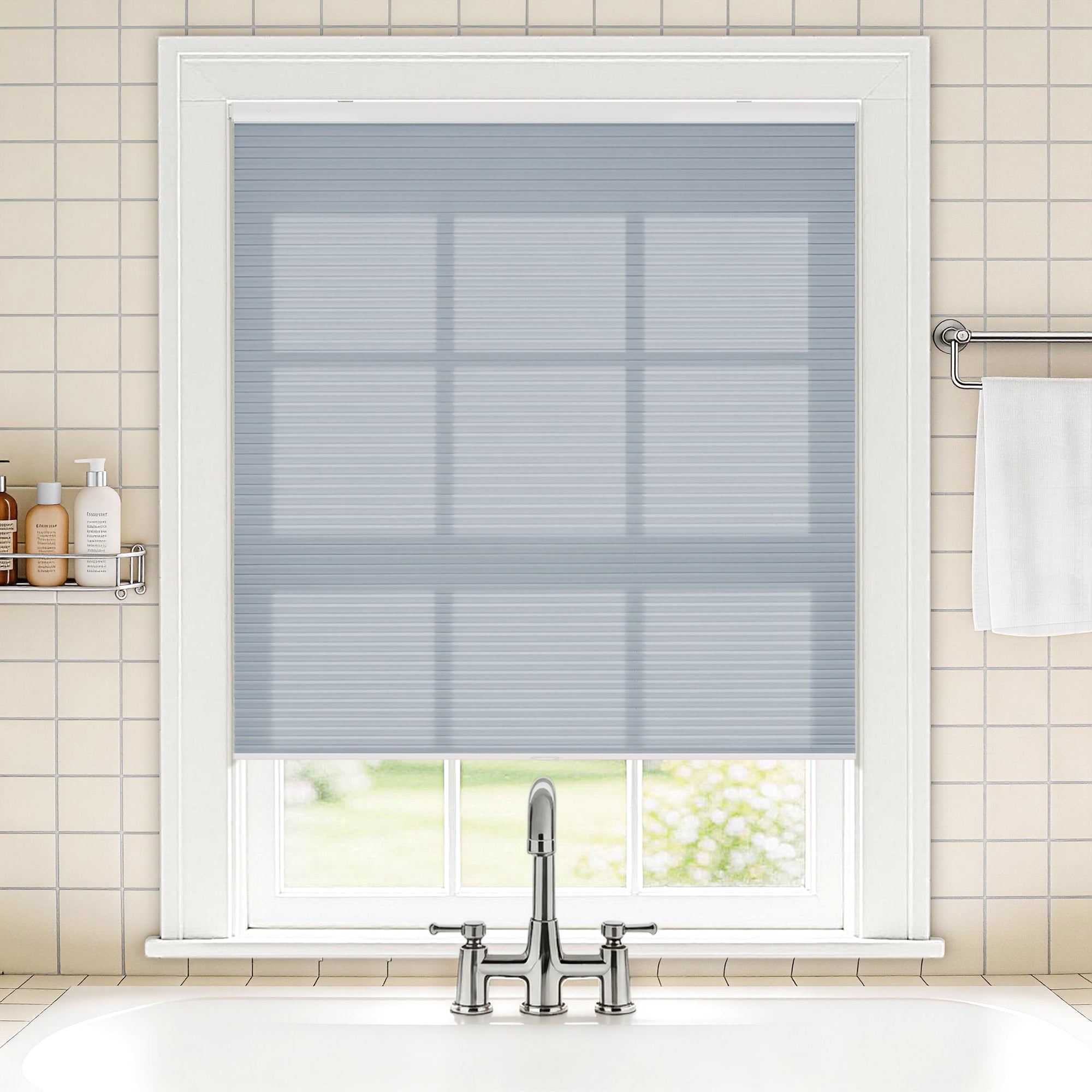 no drill waterproof cordless light filtering cellular shades-color-minimalist gray
