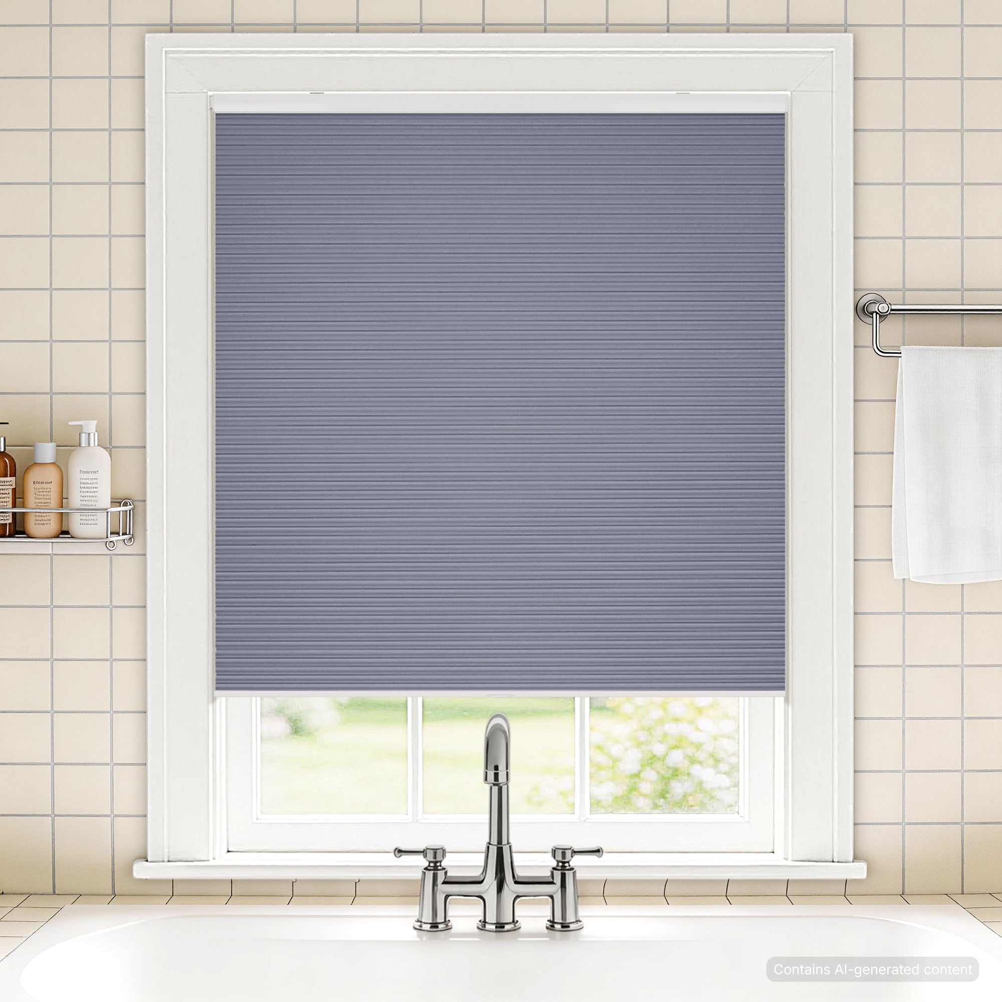 no drill waterproof cordless blackout cellular shades-color-folkstone gray