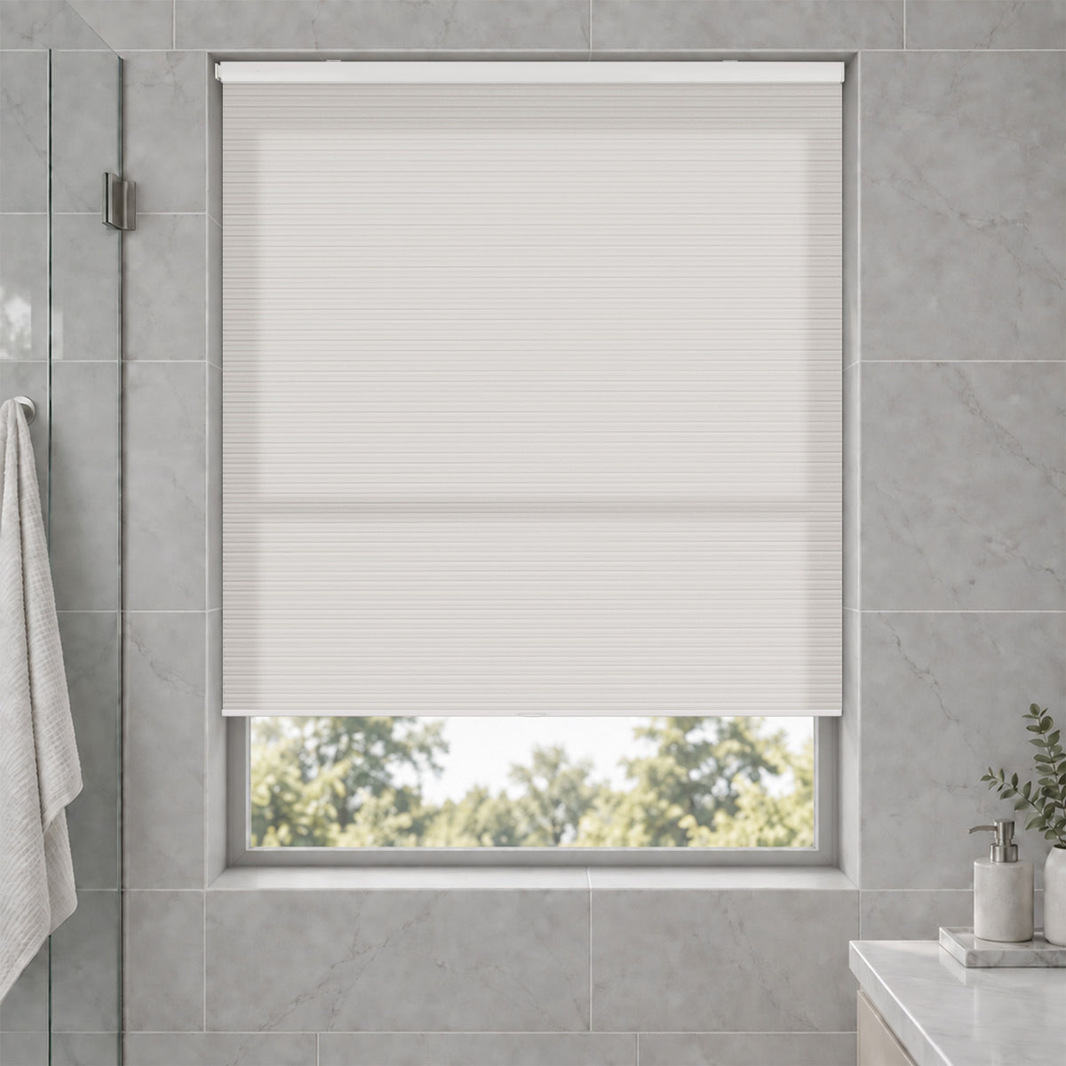 no drill waterproof cordless light filtering cellular shades-color-light gray