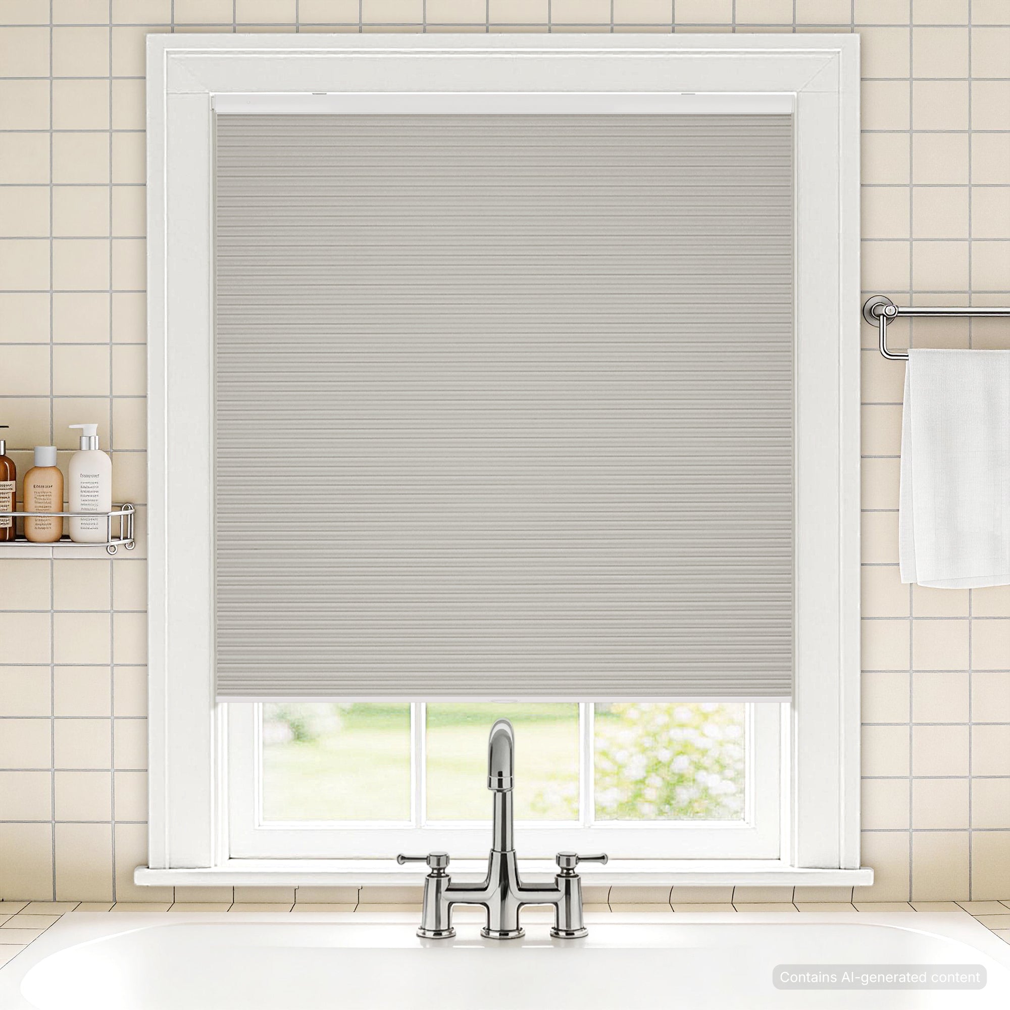no drill waterproof cordless blackout cellular shades-color-light gray