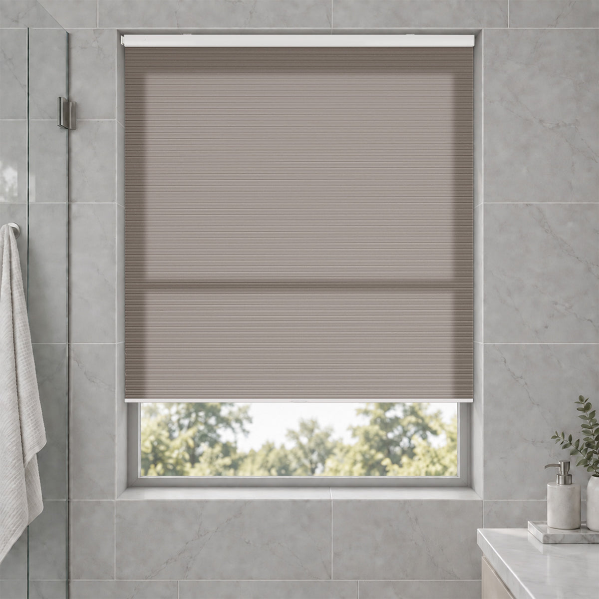 no drill waterproof cordless light filtering cellular shades-color-driftwood
