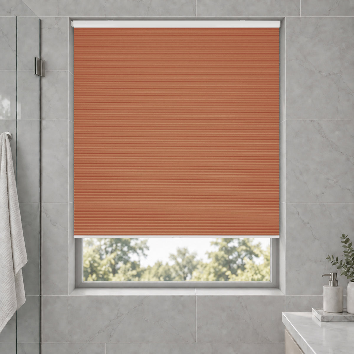 no drill waterproof cordless blackout cellular shades-color-bruschetta