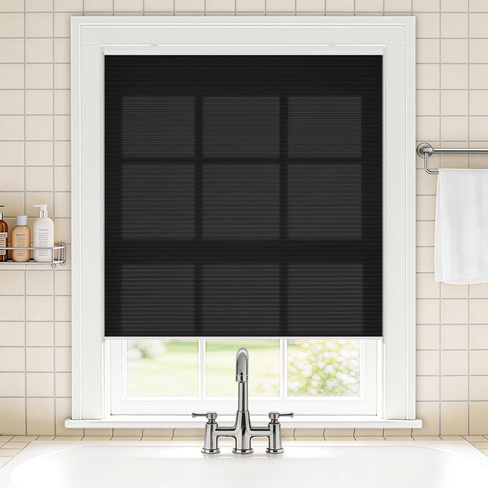 no drill waterproof cordless light filtering cellular shades-color-stretch limo