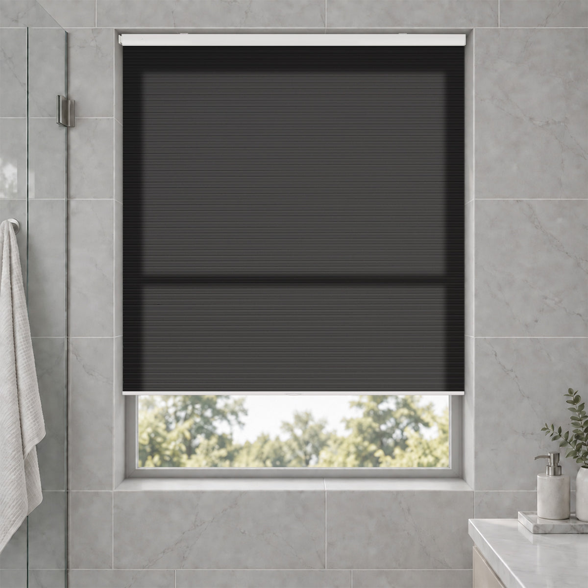 no drill waterproof cordless light filtering cellular shades-color-stretch limo