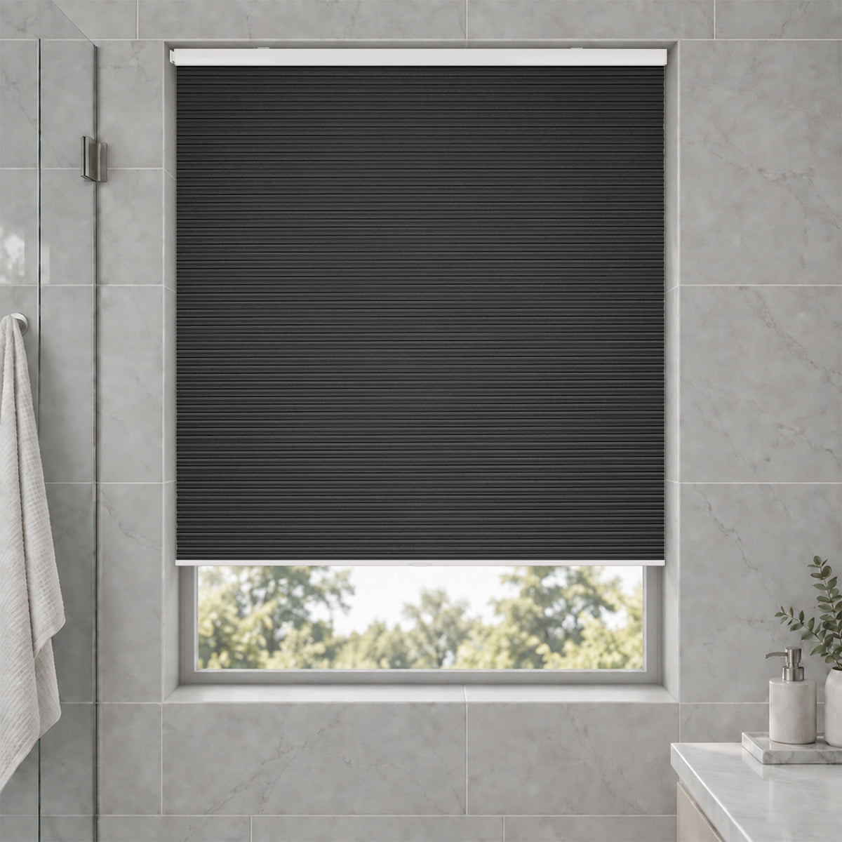 no drill waterproof cordless blackout cellular shades-color-stretch limo