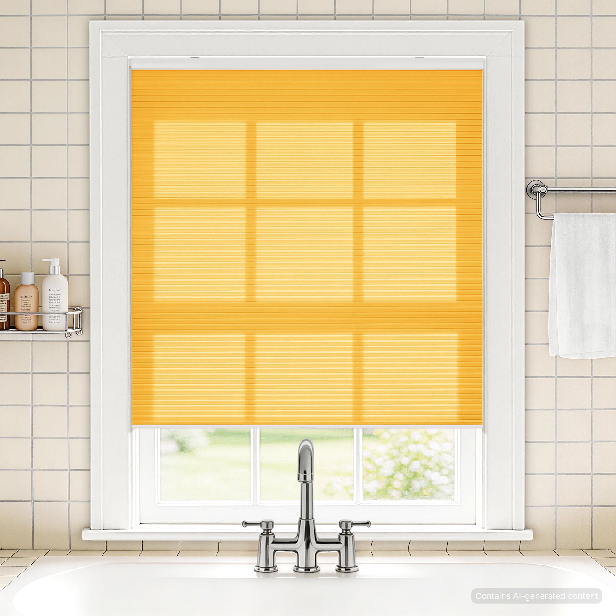 no drill waterproof cordless light filtering cellular shades-color-gold fusion