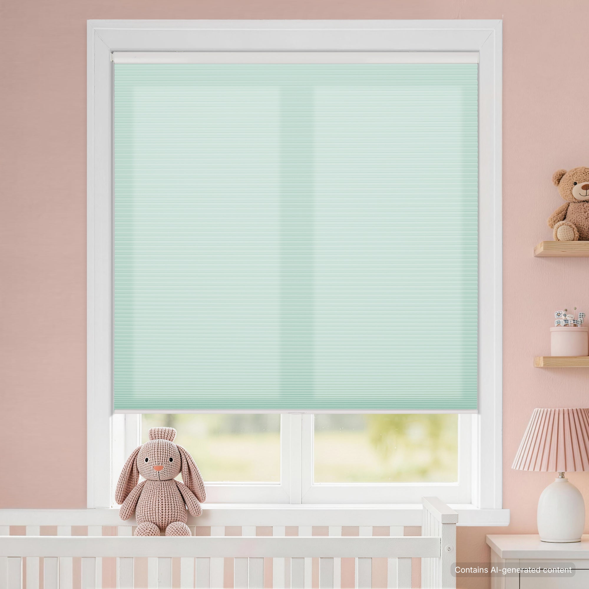 kids room no drill waterproof cordless light filtering cellular shades-color-aruba blue