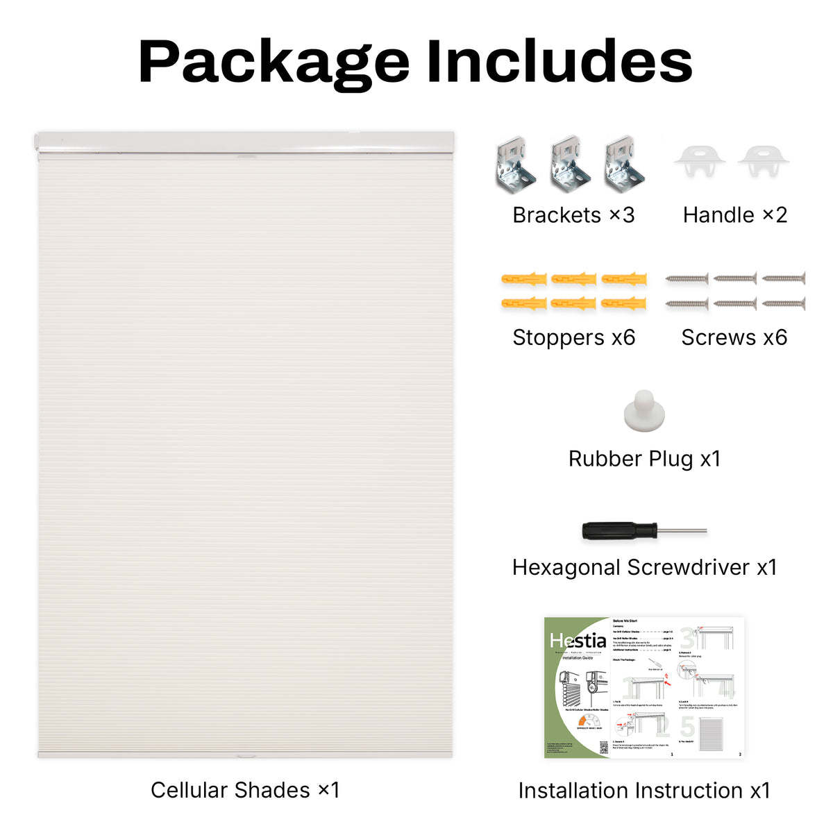 no drill top down bottom up cellular shades package checklist | hestia blinds