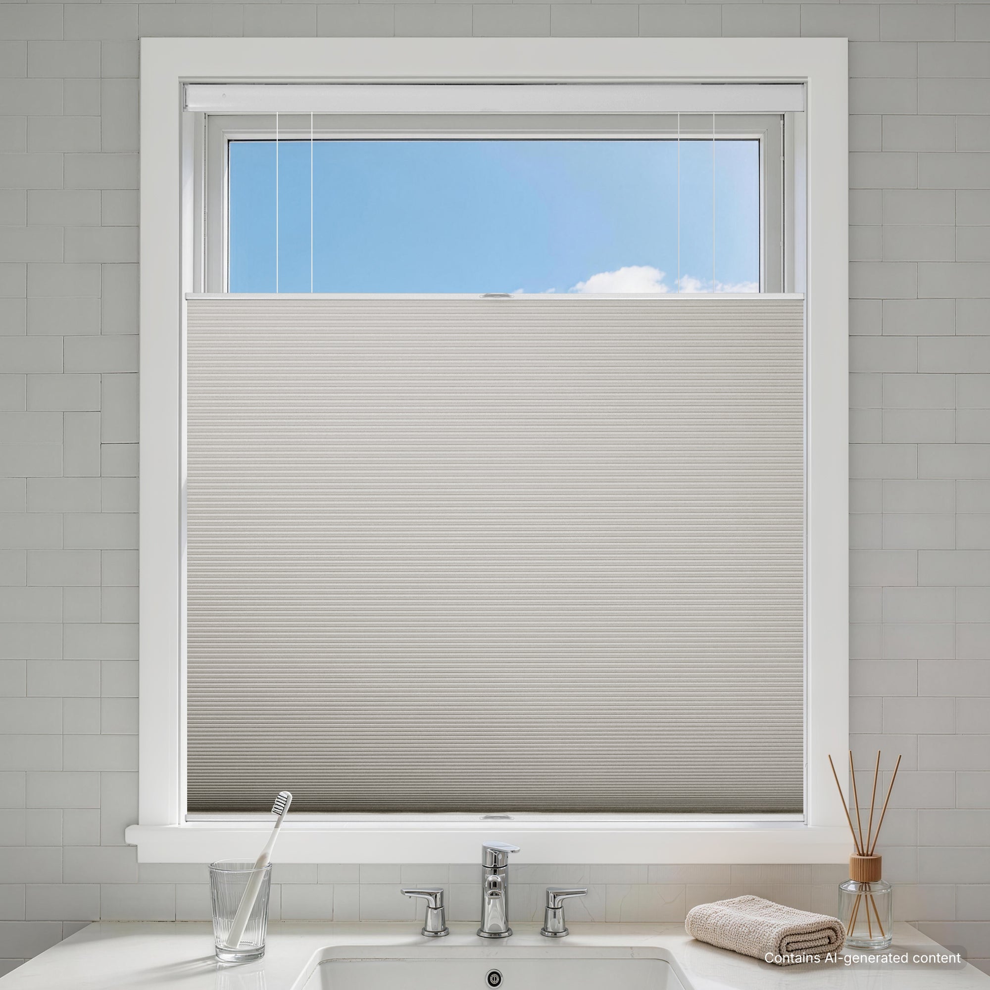 no drill top down bottom up cellular shades blackout-color-light gray