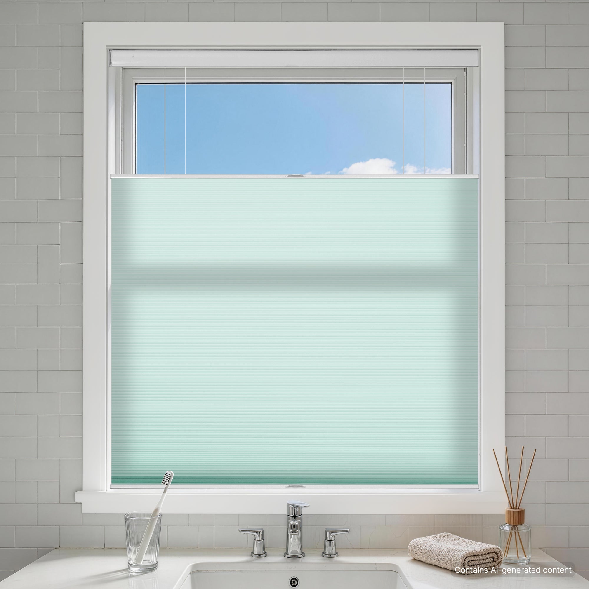 no drill top down bottom up cellular shades light filtering-color-aruba blue