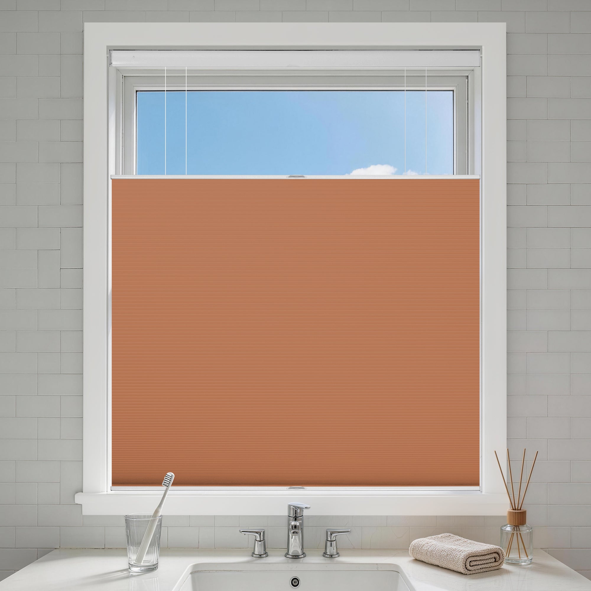 no drill top down bottom up cellular shades blackout-color-bruschetta
