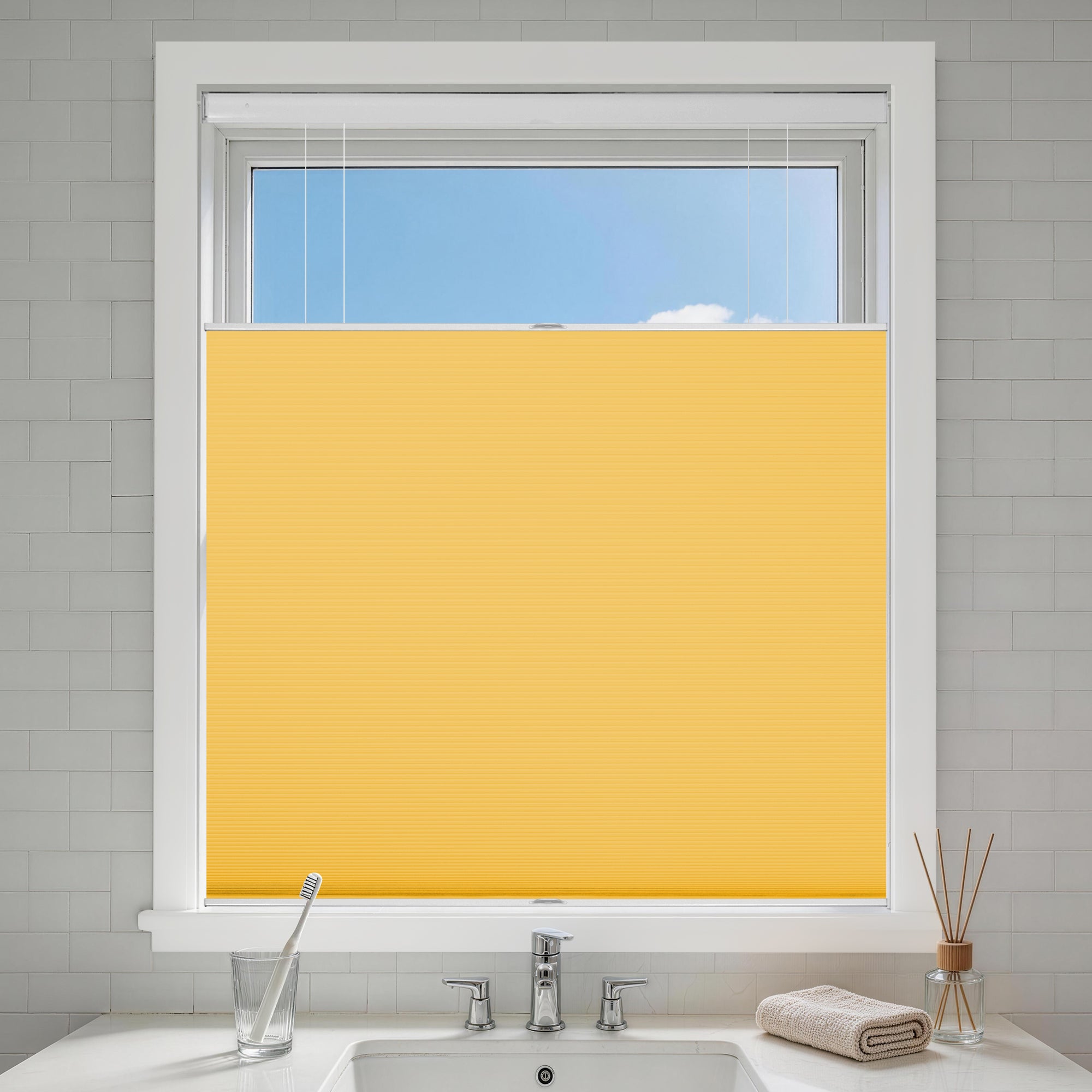 no drill top down bottom up cellular shades blackout-color-gold fusion