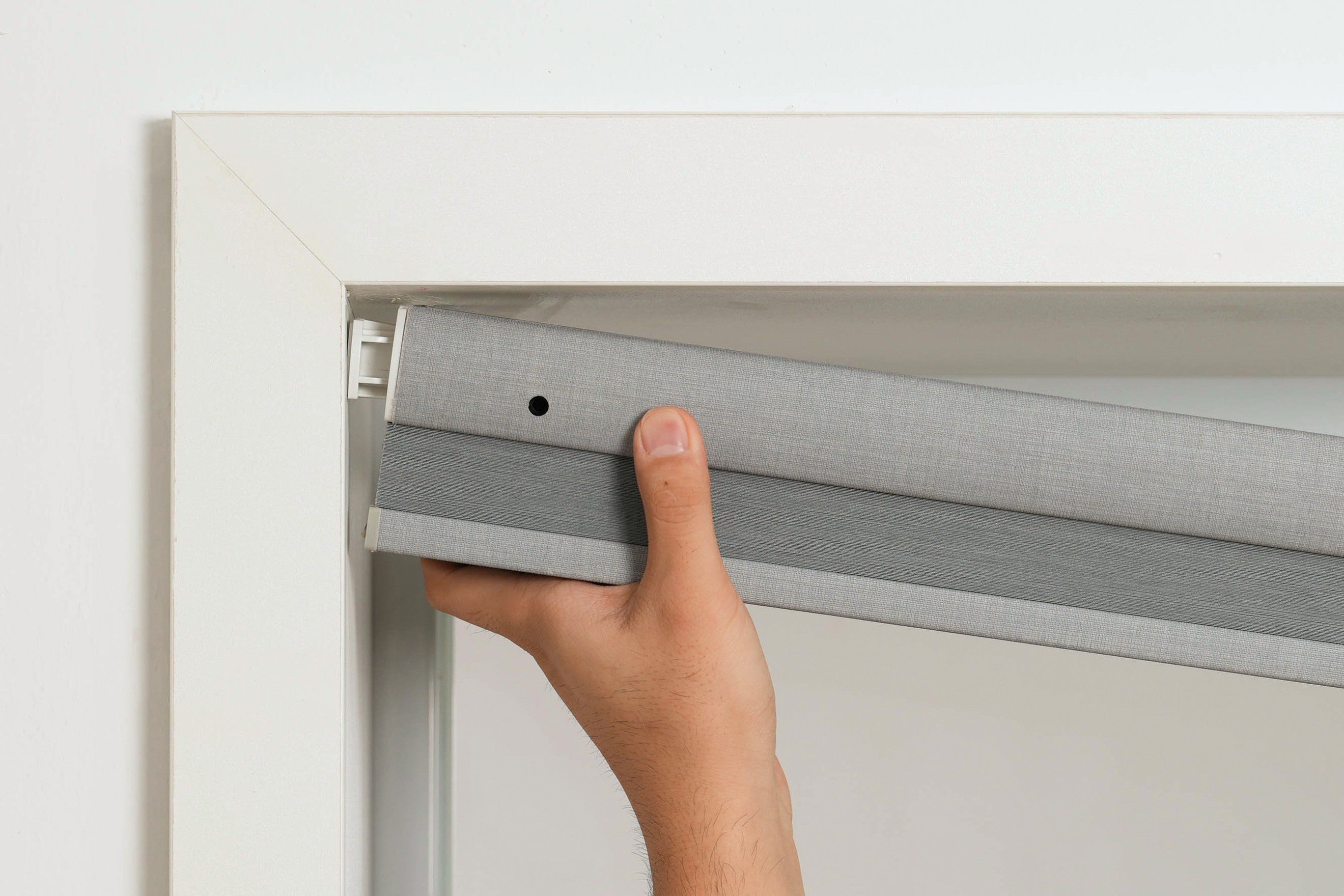 installation step of no drill large cell honeycomb window blinds | hestia blinds