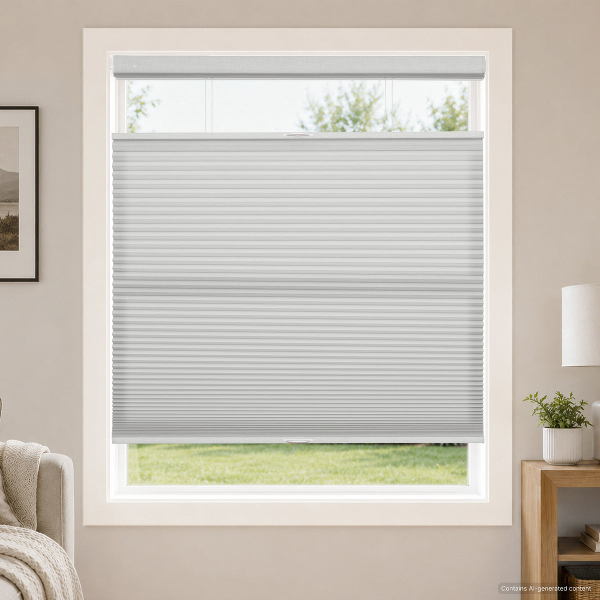 no drill large cell cordless top down bottom up cellular shades | hestia blinds