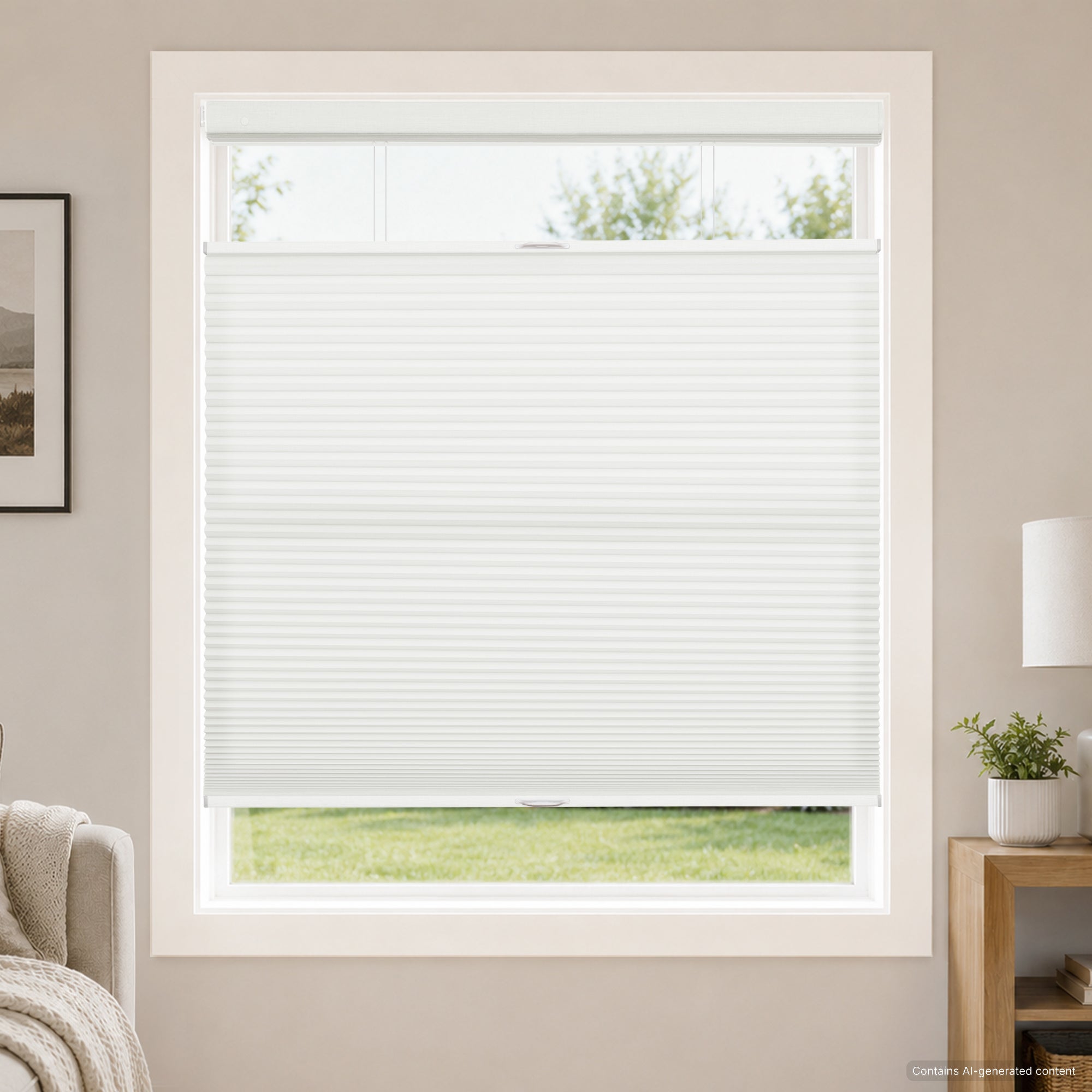 no drill large cell cordless top down bottom up cellular shades for home office-light filtering-color-brilliant white