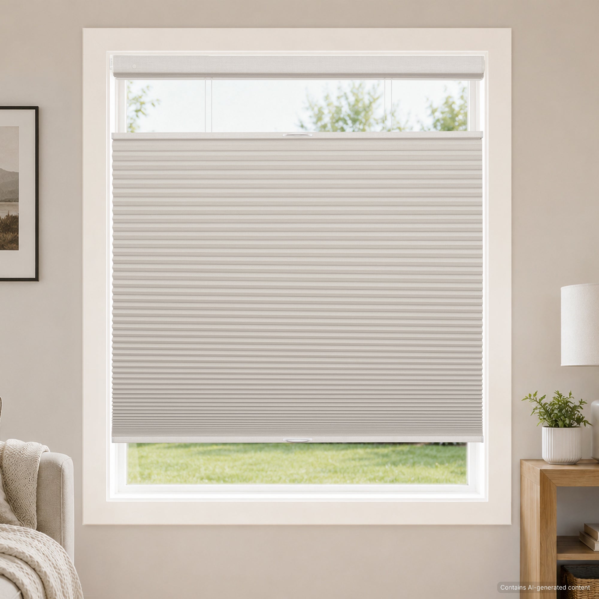 no drill large cell cordless top down bottom up cellular shades for home office-blackout-color-oatmeal