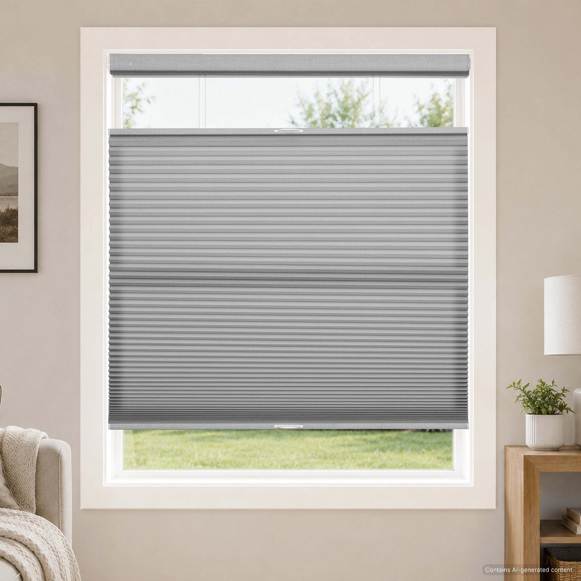 no drill large cell cordless top down bottom up cellular shades for home office-light filtering-color-charcoal gray