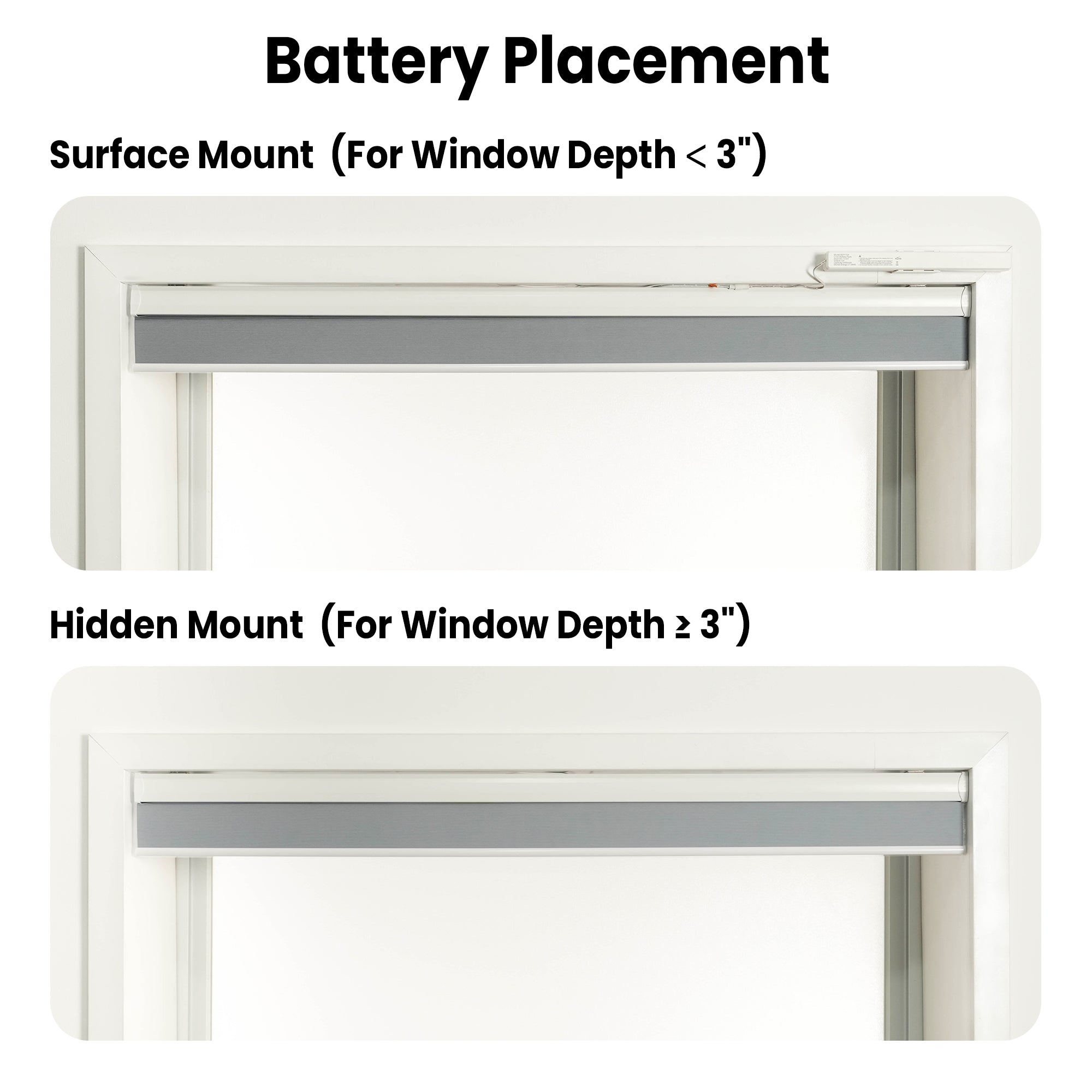 motorized cellular shades battery placement for inside and outside mount | hestia blinds