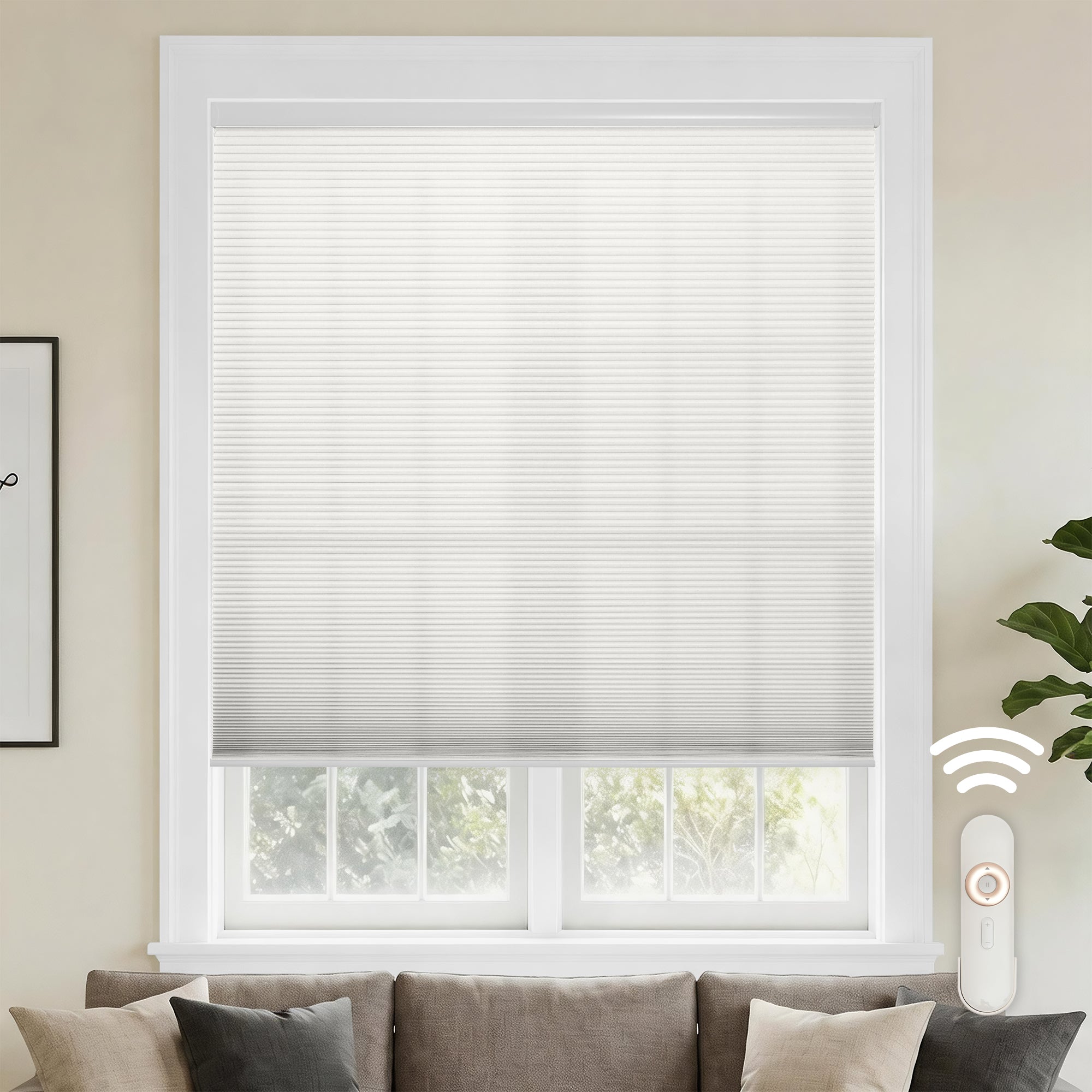 motorized cellular shades-light filtering-color-brilliant white