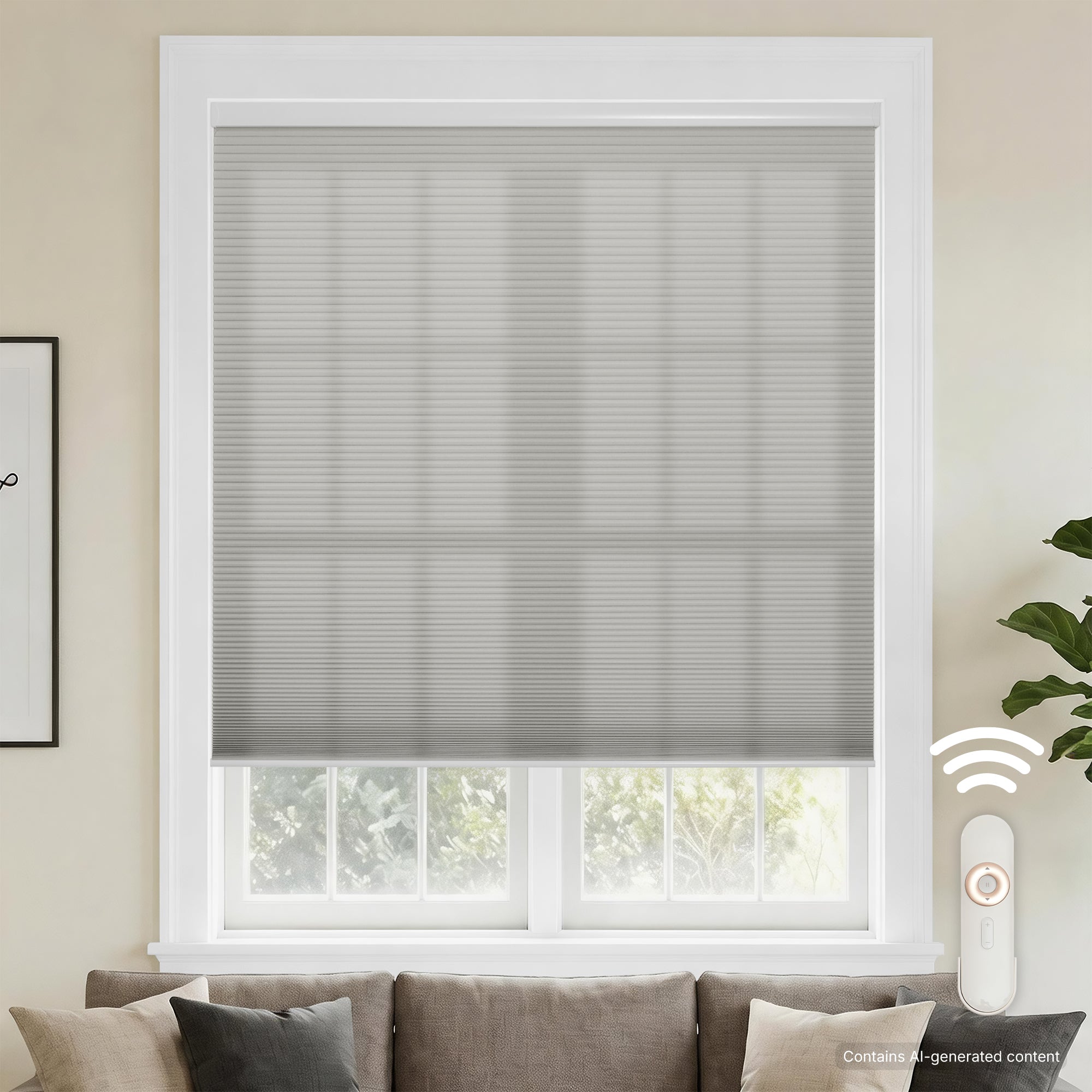 motorized cellular shades-light filtering-color-light gray