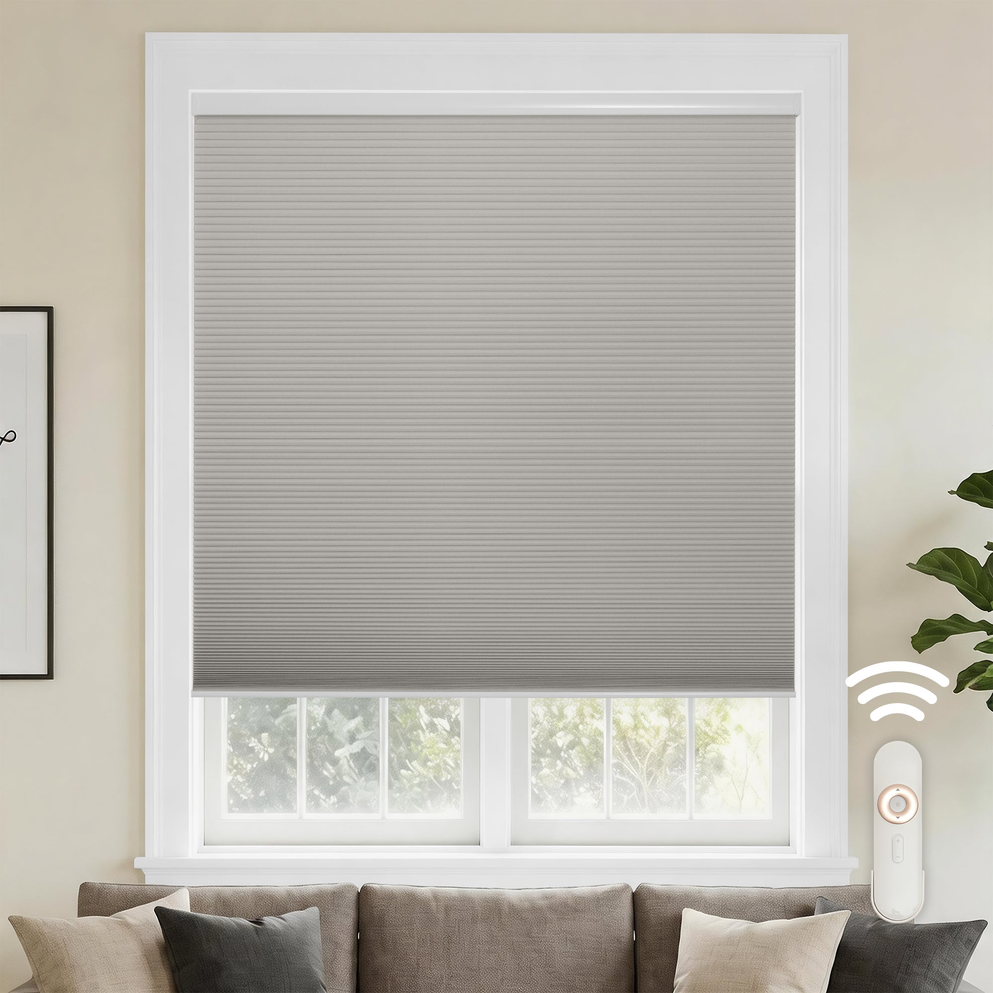 motorized cellular shades-blackout-color-light gray