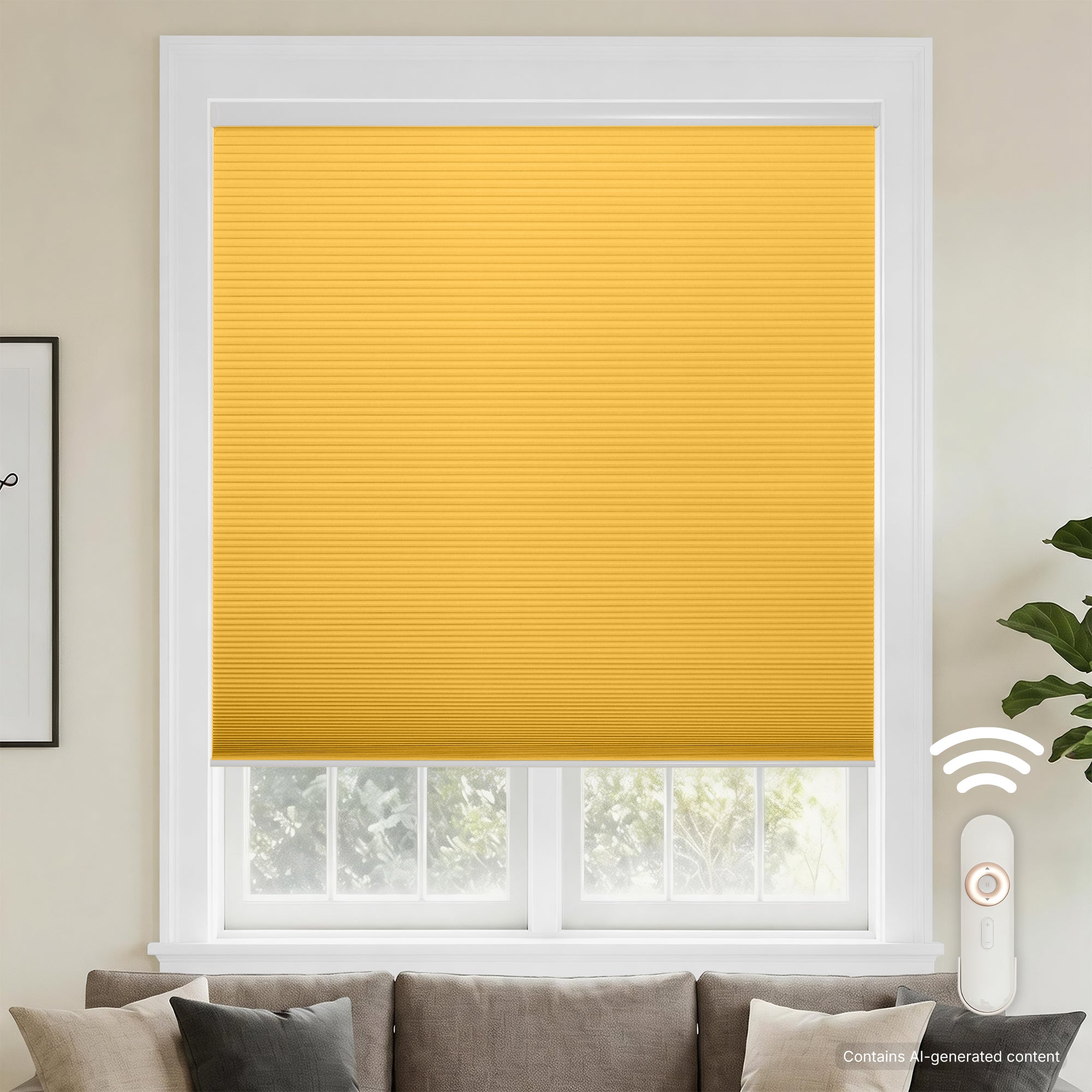 motorized cellular shades-blackout-color-gold fusion