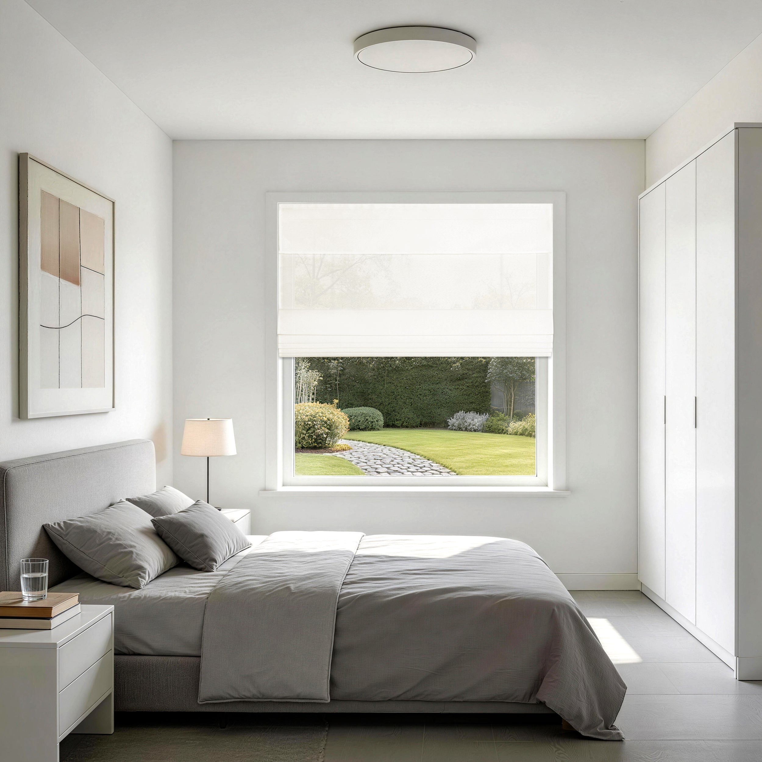 No Drill Light Filtering Privacy Roman Shades I Minimalist