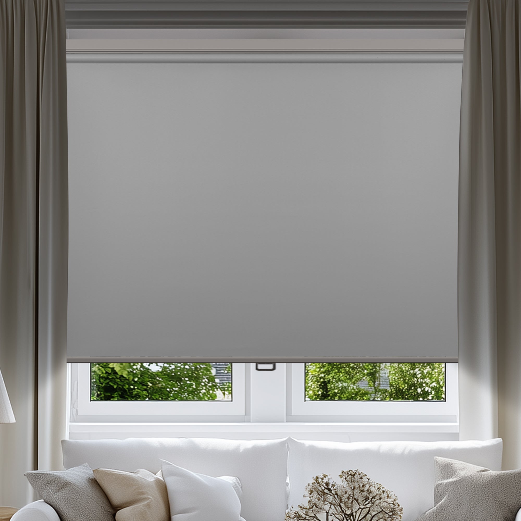 no drill blackout waterproof roller shades for living rooms