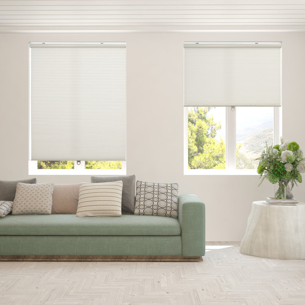 cordless light filtering cellular shades - signal white