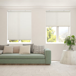 cordless light filtering cellular shades in a living room