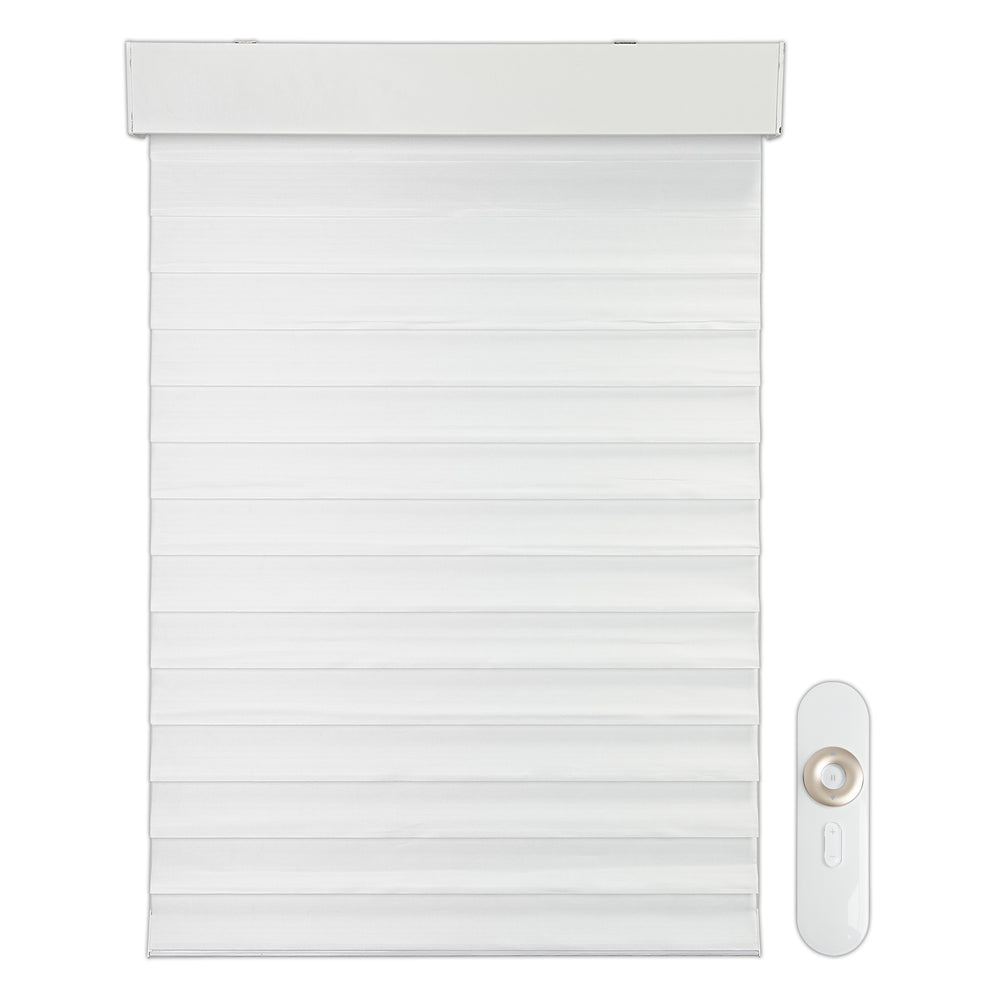 motorized light filtering 2-inch Shangri-La shades sheer shades - signal white